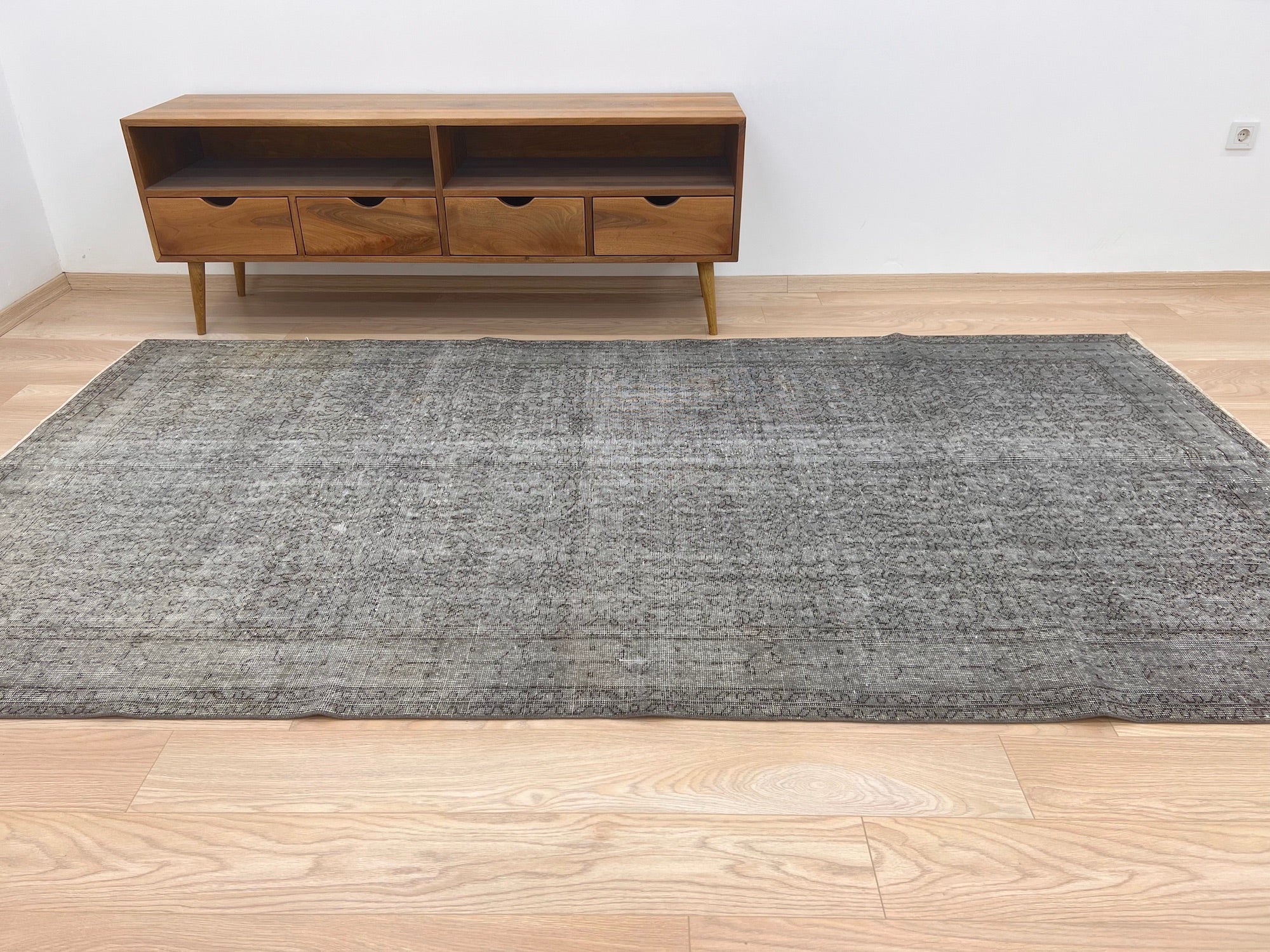 Philippine - Vintage Gray Overdyed Rug - kudenrugs