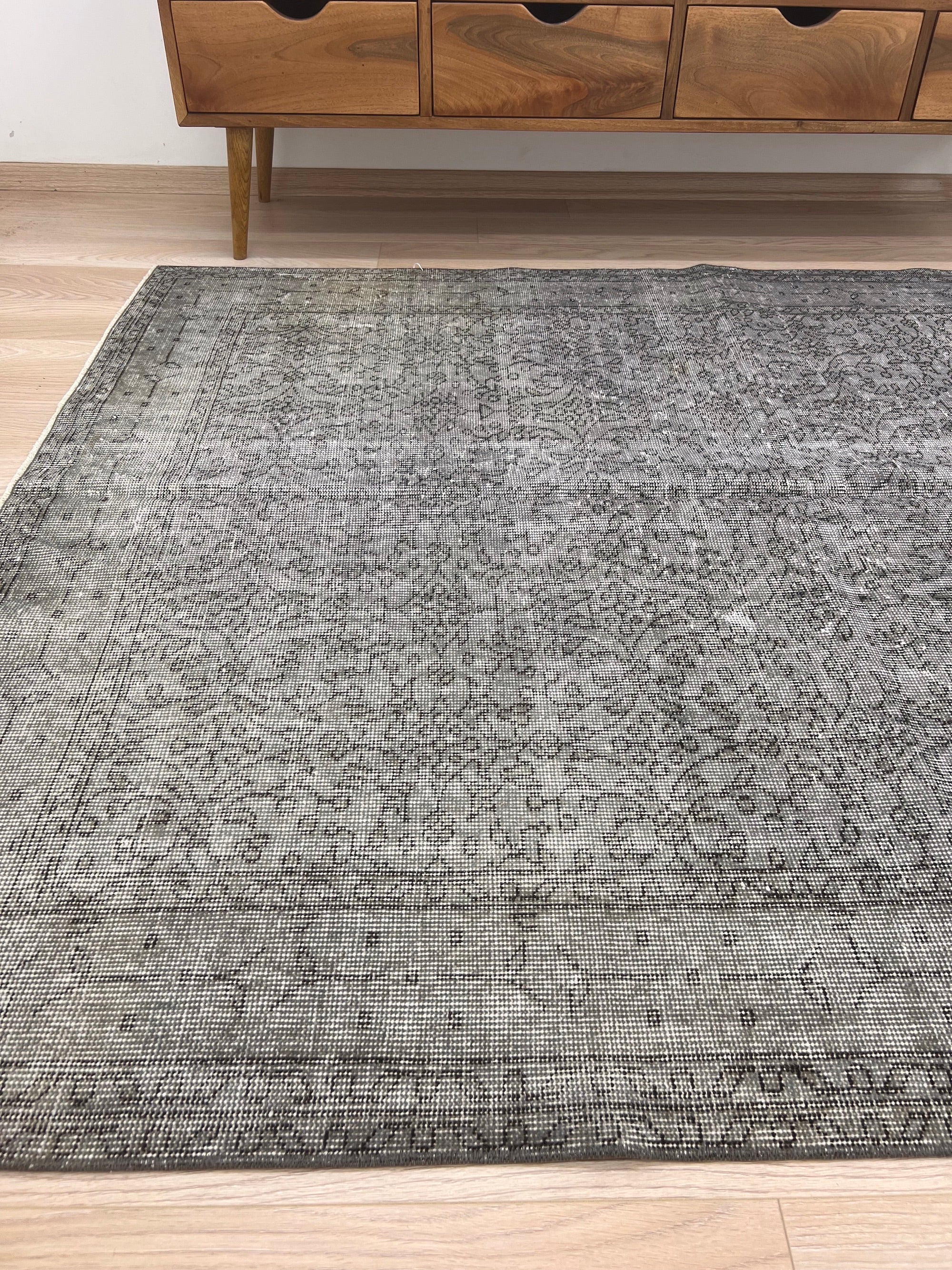 Philippine - Vintage Gray Overdyed Rug - kudenrugs