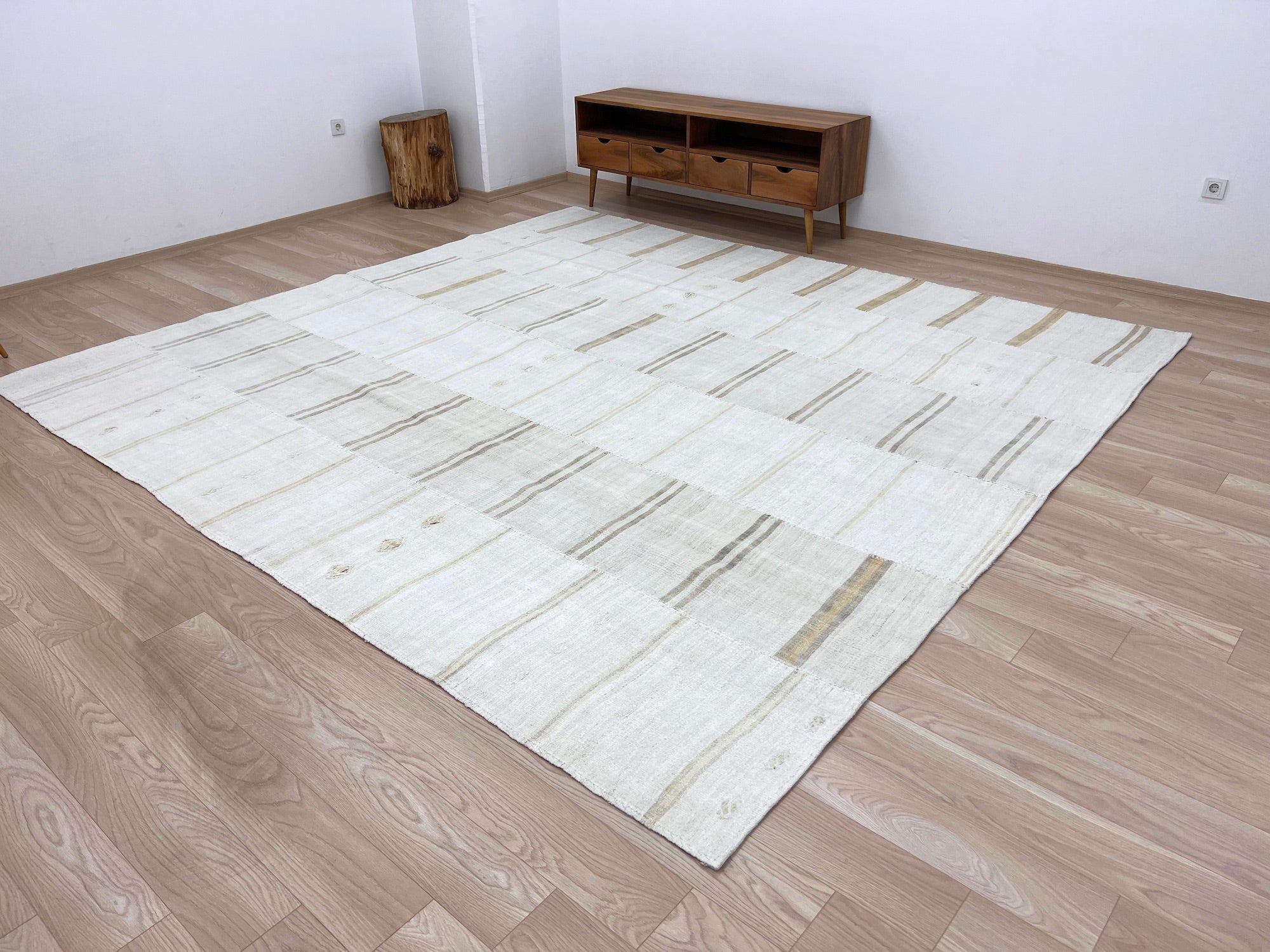 Zerdali - White Hemp Rug - kudenrugs