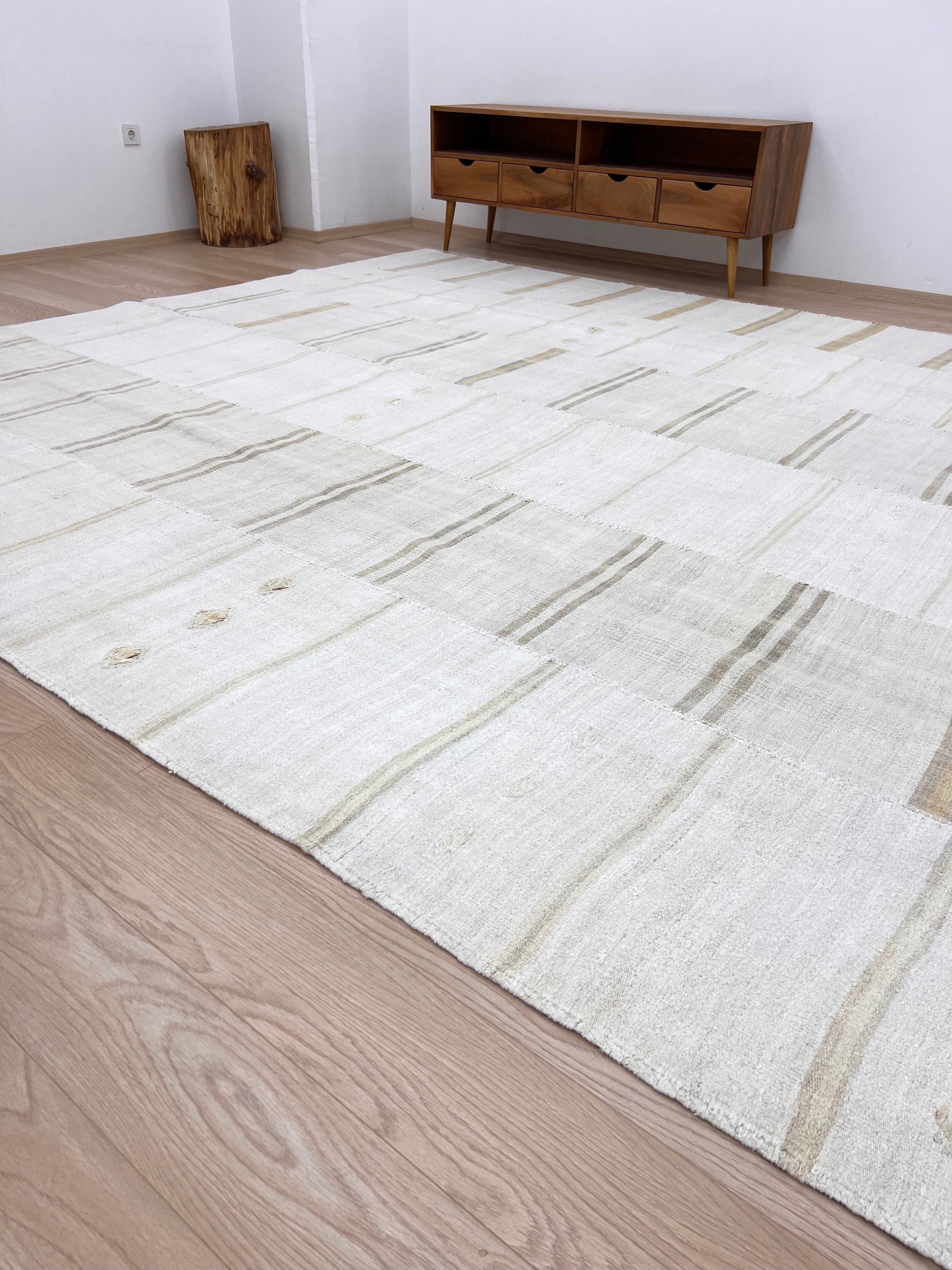 Zerdali - White Hemp Rug - kudenrugs