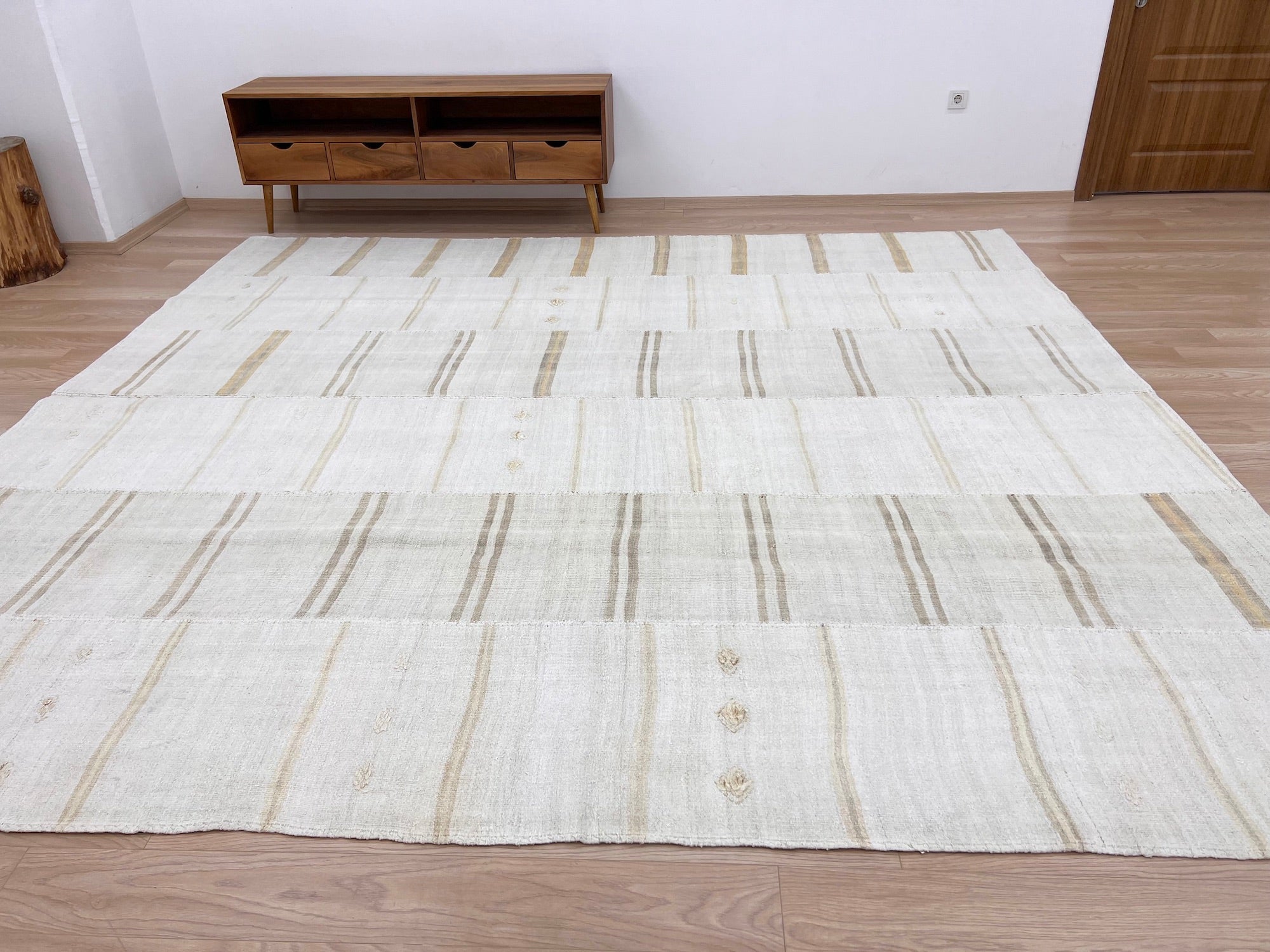 Zerdali - White Hemp Rug - kudenrugs