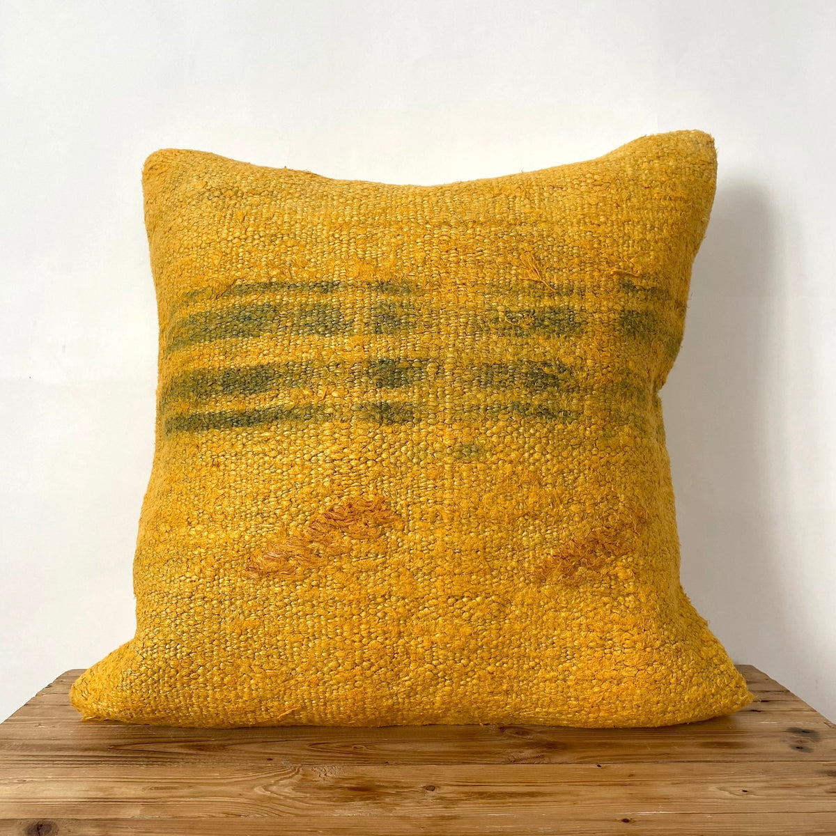 Greice - Yellow Hemp Pillow Cover - kudenrugs