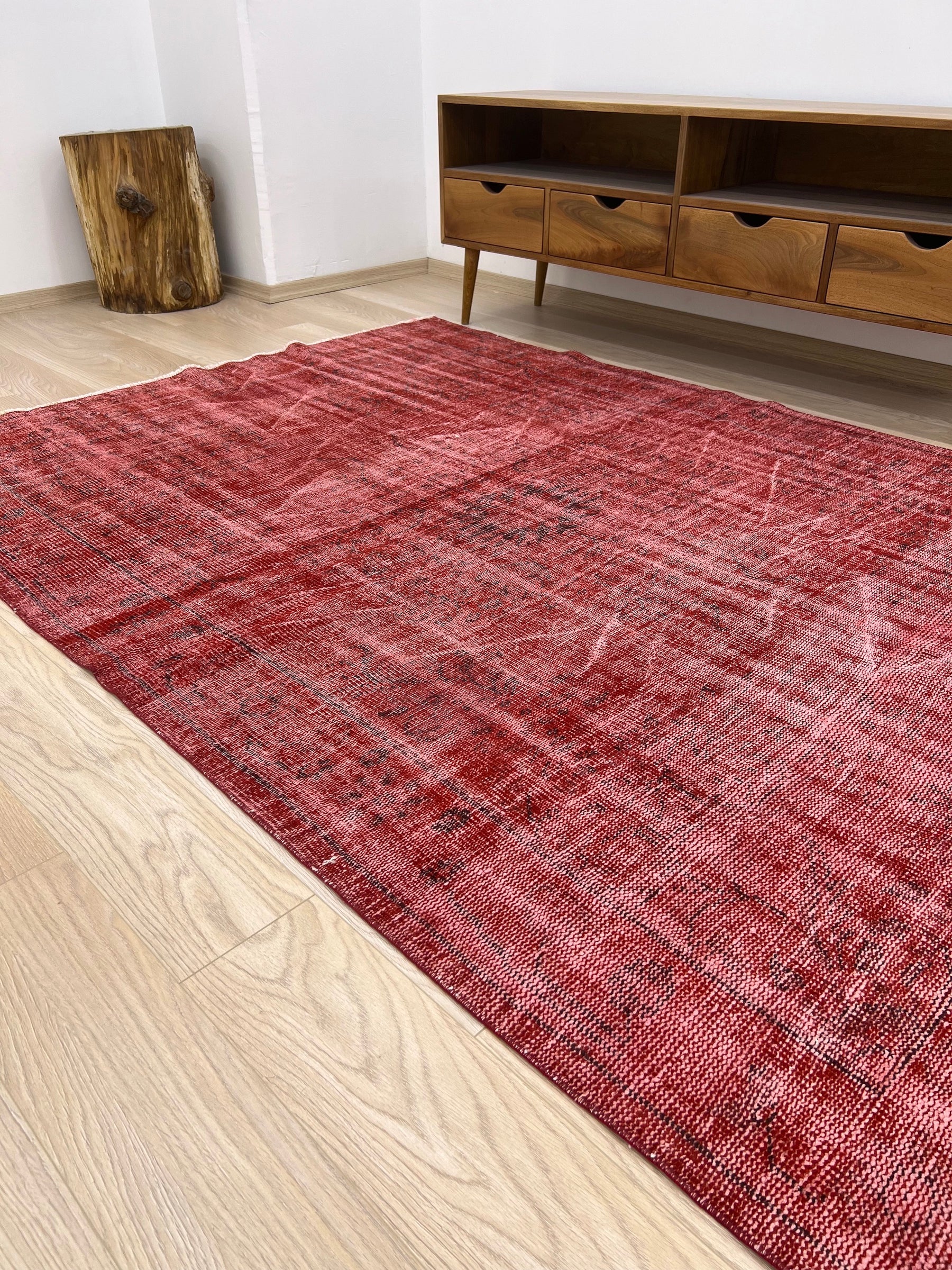 Chipo - Vintage Red Overdyed Rug