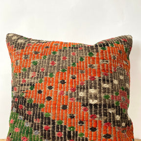Isisdora - Multi Color Kilim Pillow Cover - kudenrugs