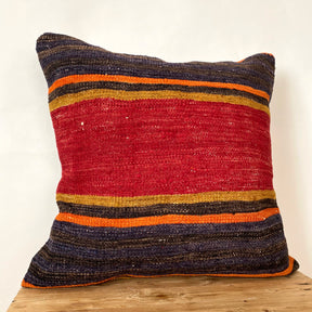 Itesel - Multi Color Kilim Pillow Cover - kudenrugs