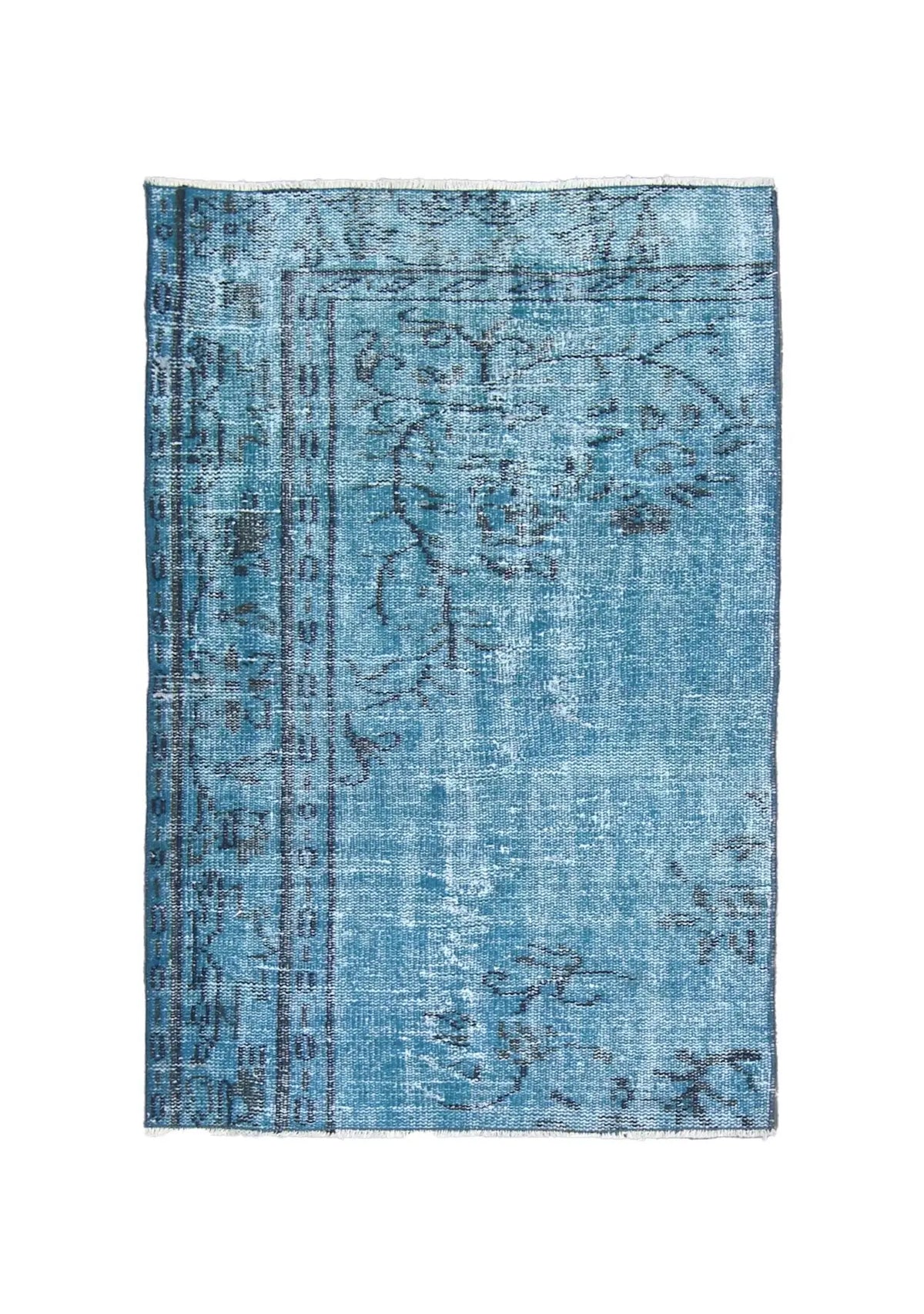 Ailani - Vintage Blue Overdyed Rug - kudenrugs
