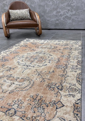 Aitana- Vintage Orange Antique Washed Rug - kudenrugs