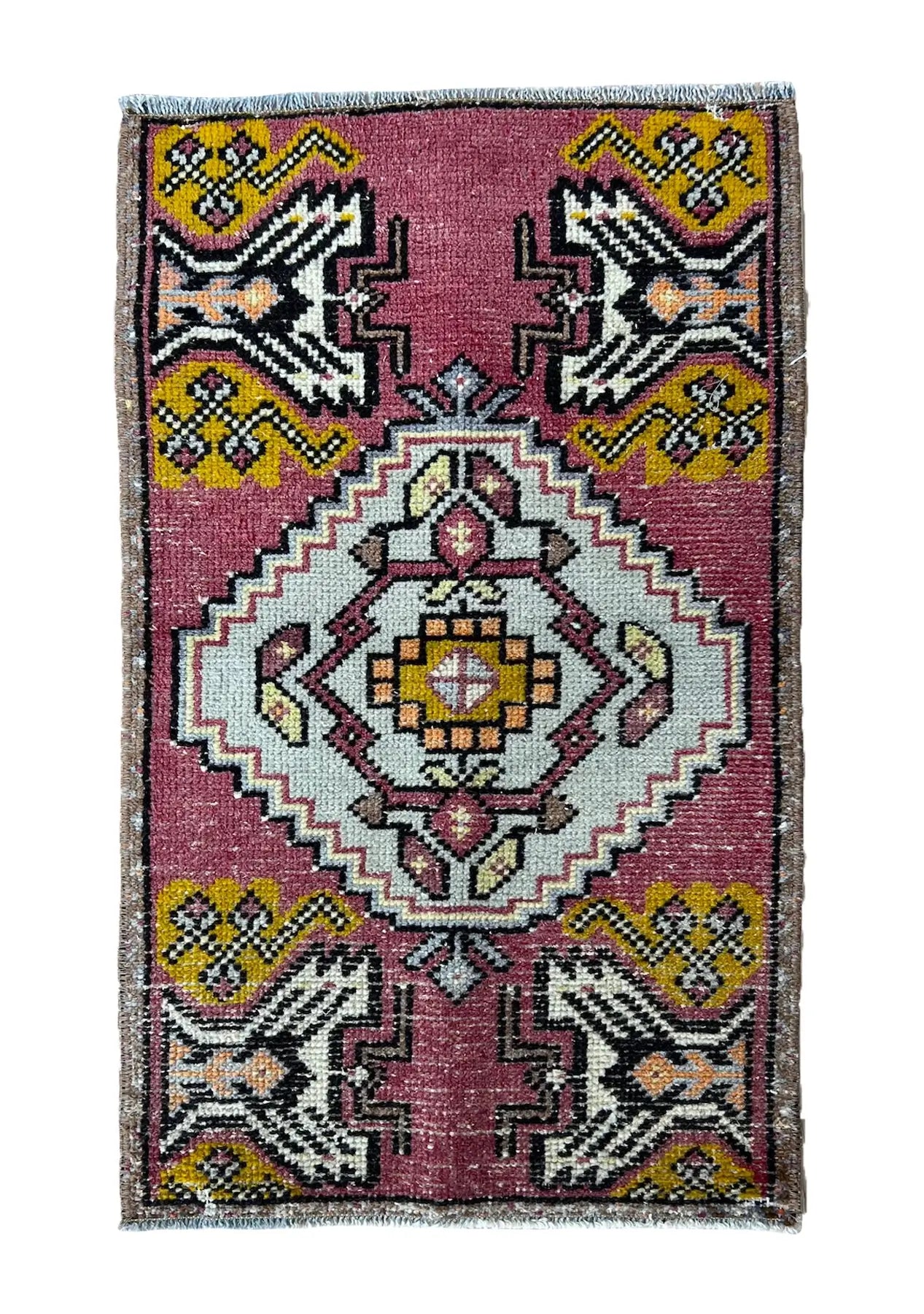 Akanke - Vintage Mini Pink Area Rug - kudenrugs