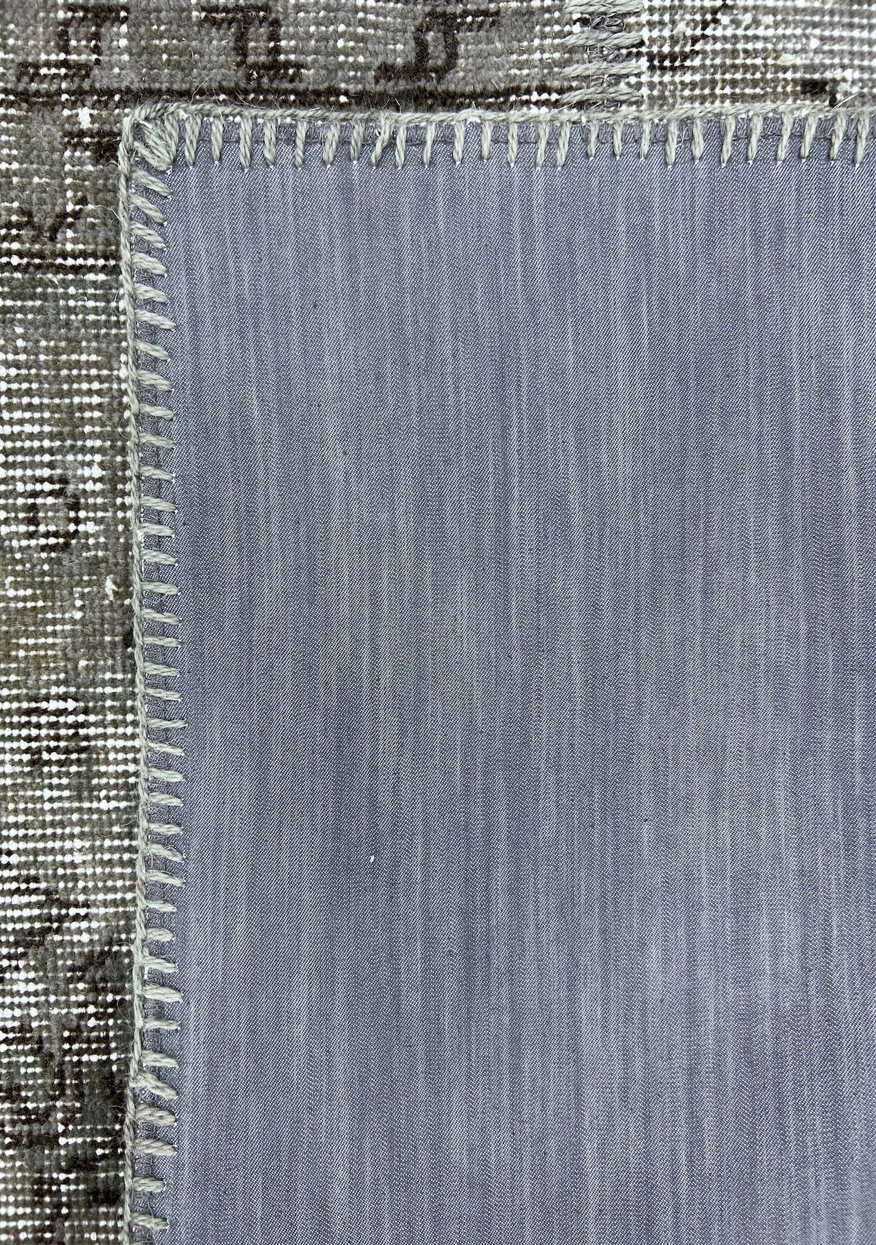 Alaina - Vintage Gray Patchwork Rug Runner - kudenrugs