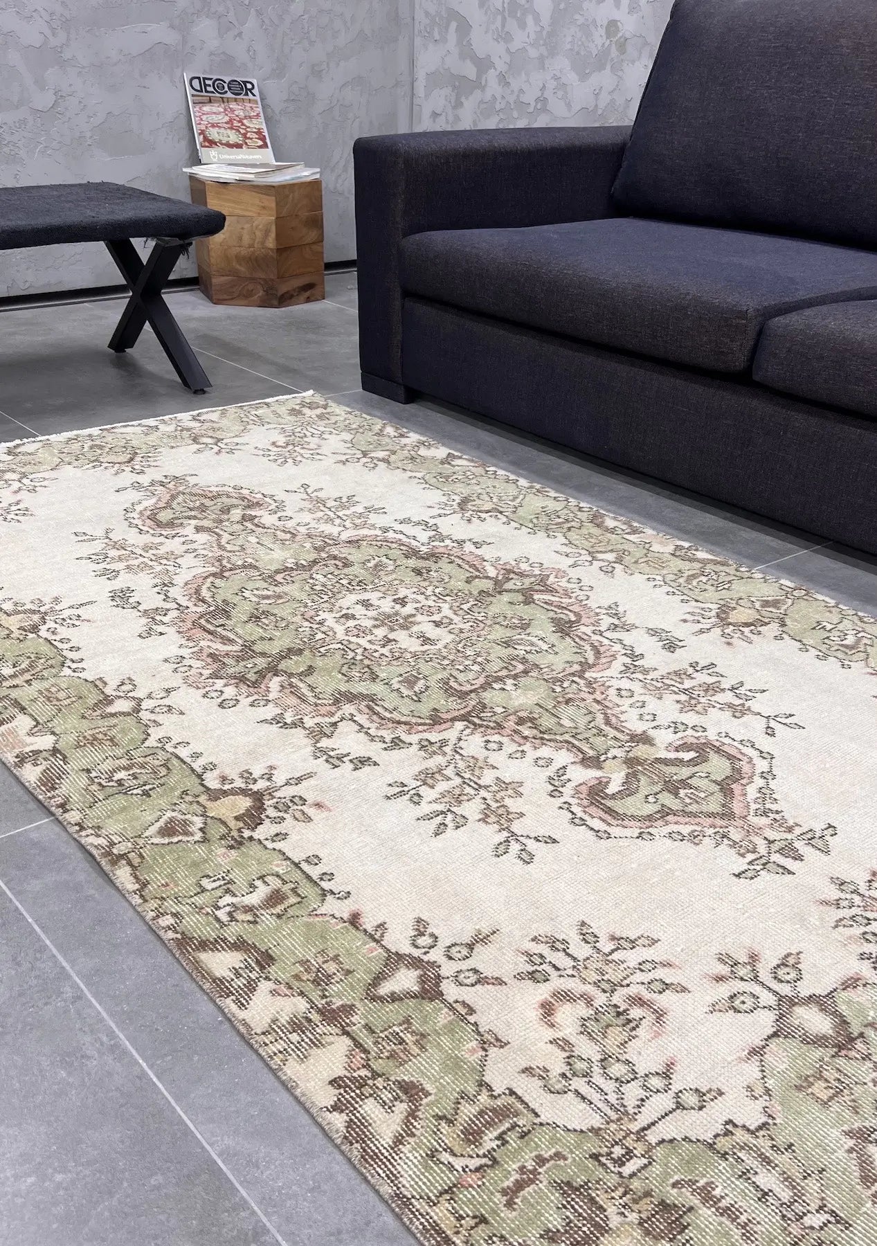 Alayah - Vintage Beige Antique Washed Rug - kudenrugs