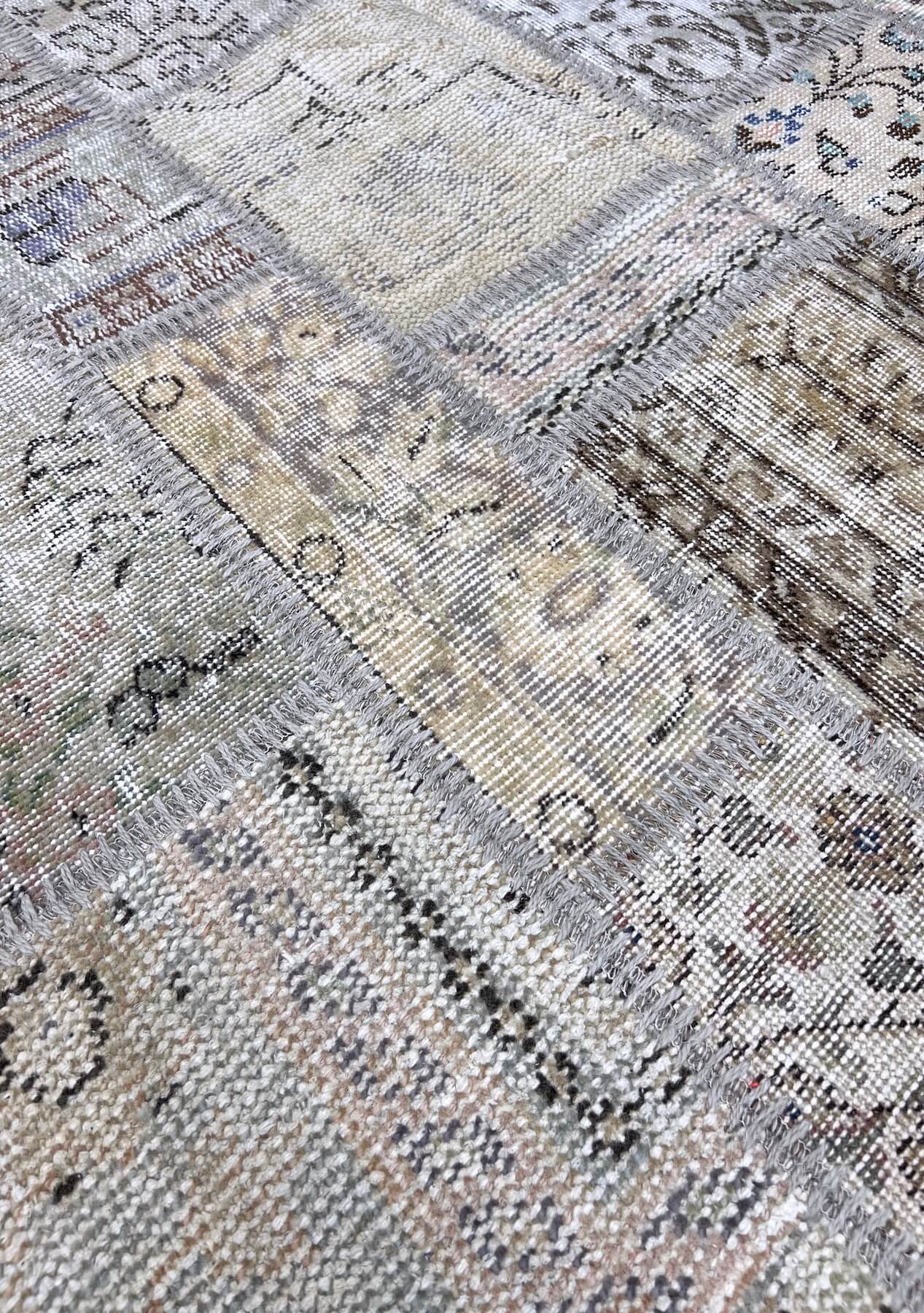 Alexus - Vintage Beige Patchwork Rug - kudenrugs