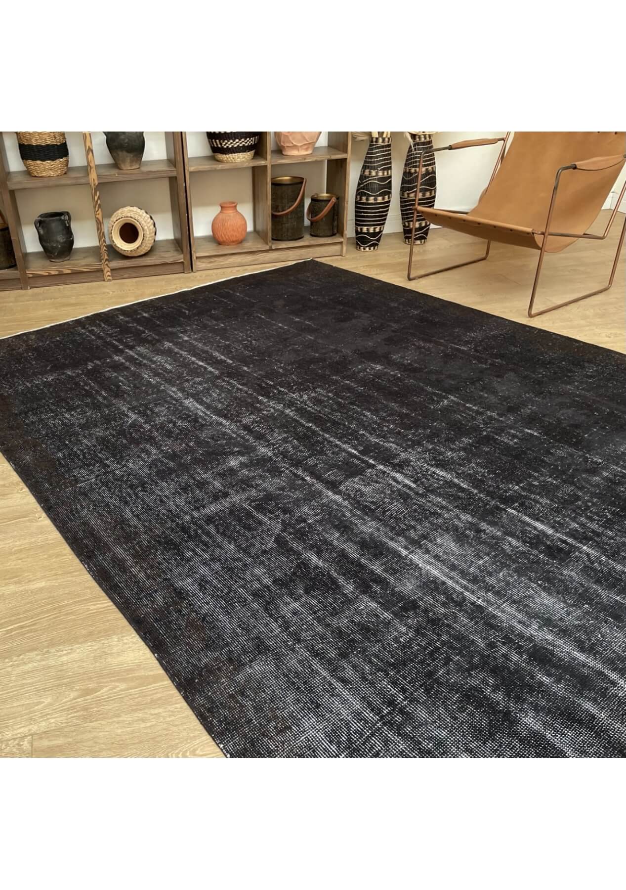 Alice - Vintage Black Overdyed Rug - kudenrugs