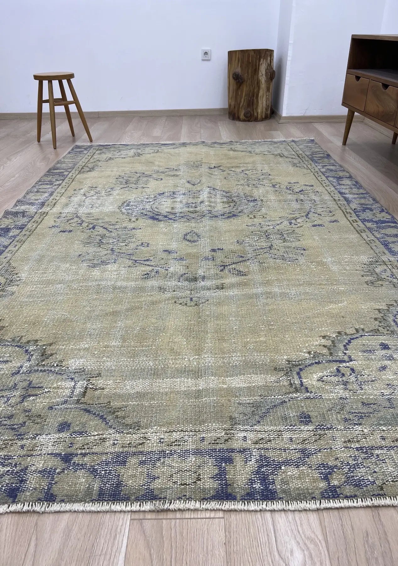 Alison - Vintage Beige Antique Washed Rug - kudenrugs