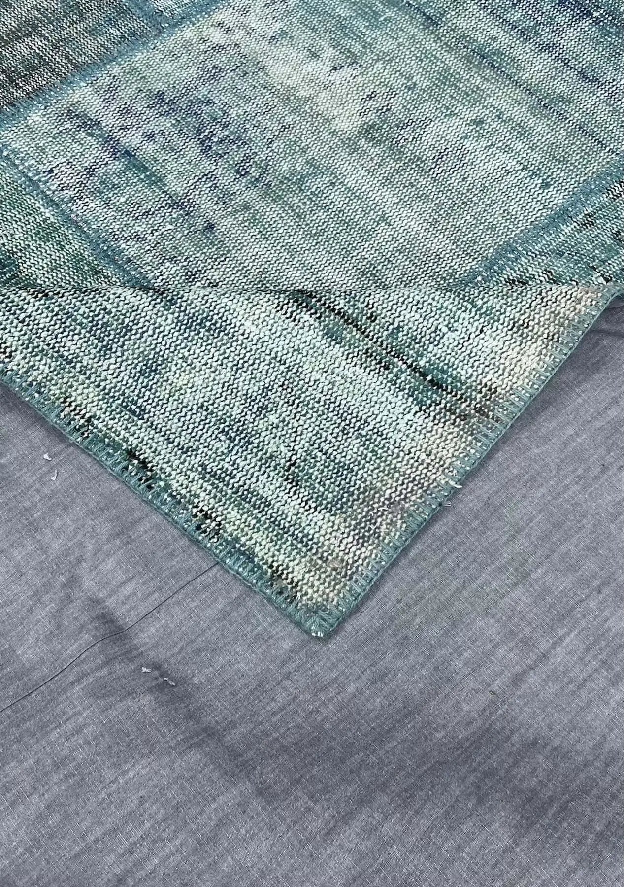 Aloani - Vintage Turquoise Patchwork Rug - kudenrugs