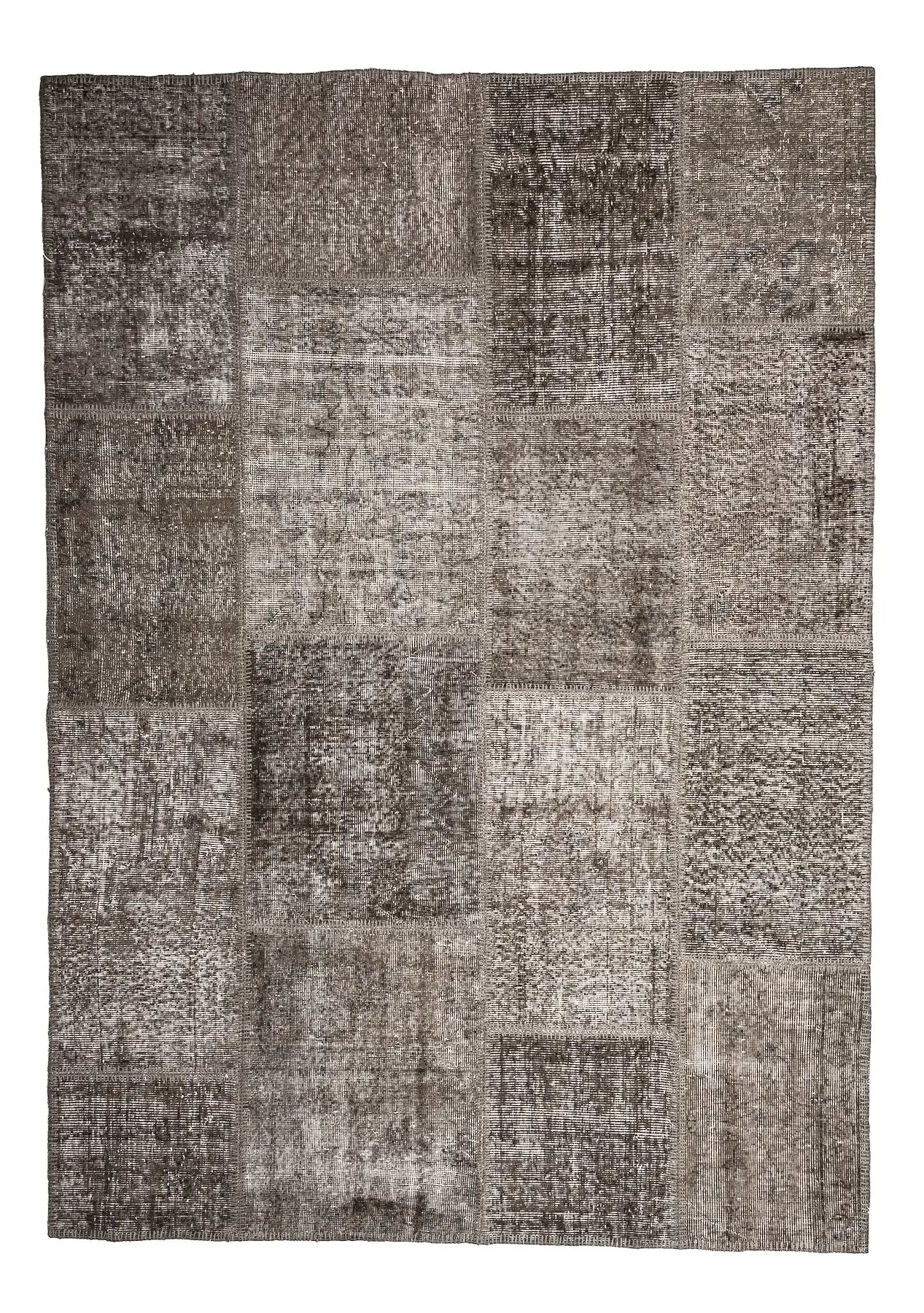 Althia - Vintage Brown Patchwork Rug - kudenrugs