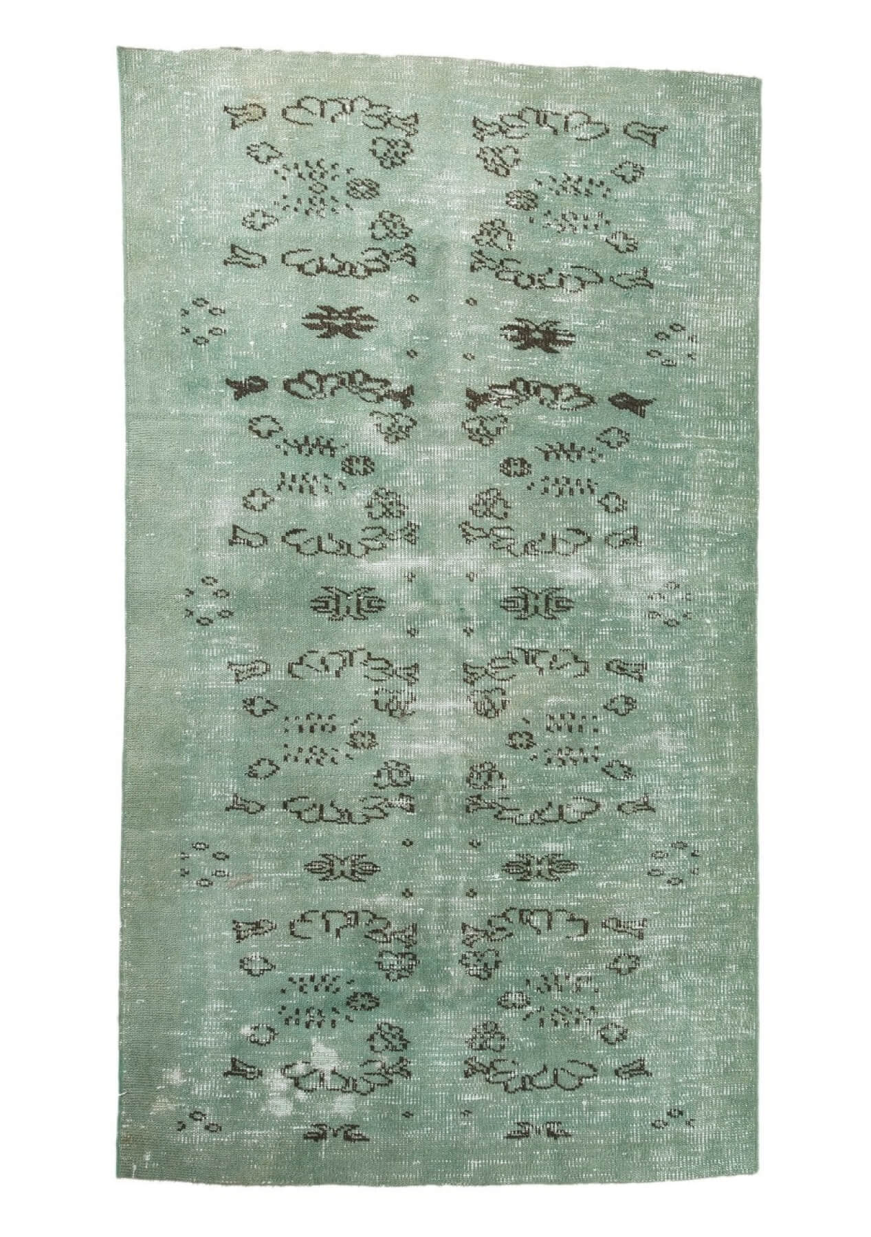 Angelina - Vintage Green Overdyed Rug - kudenrugs