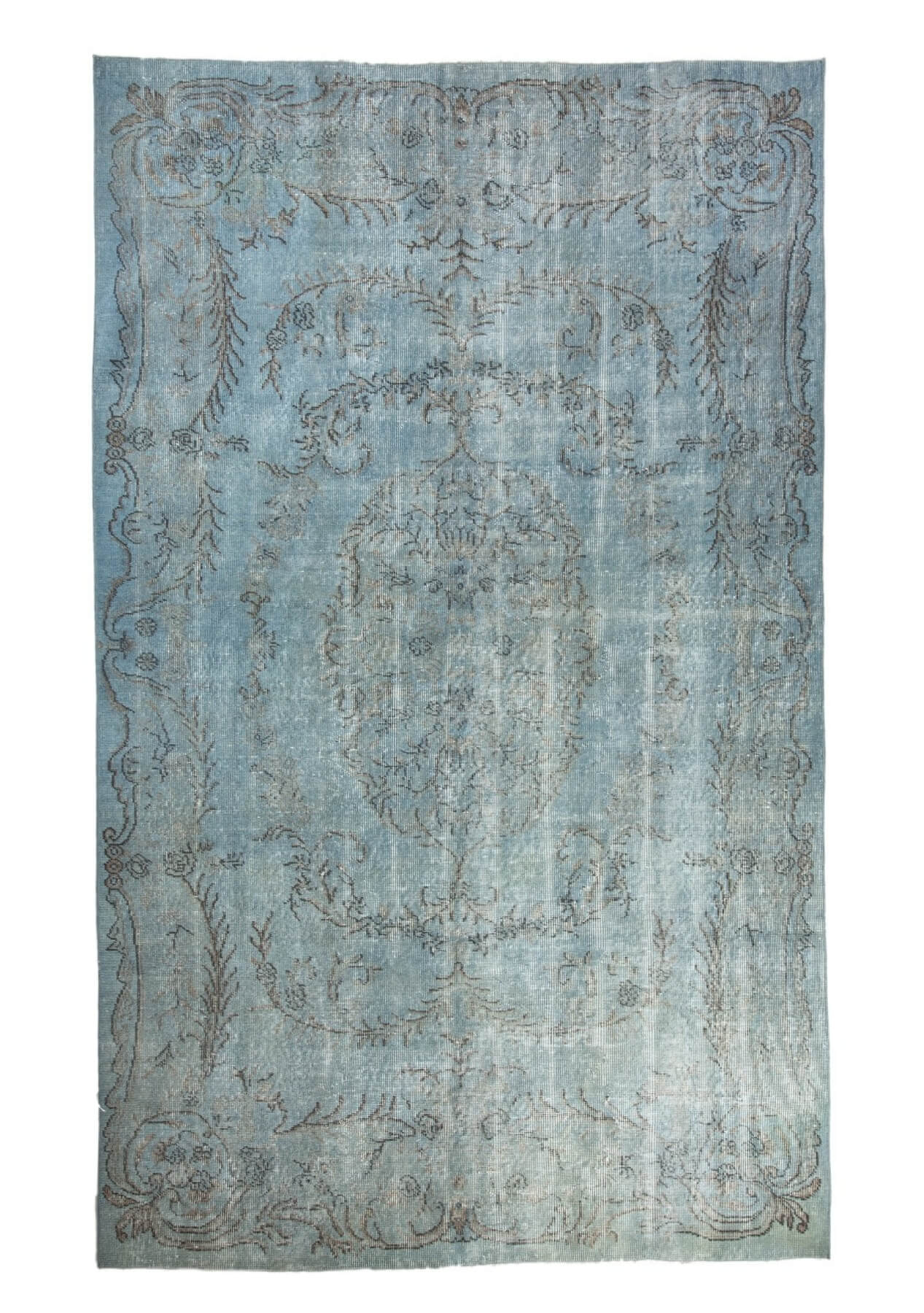 5' x 8' Vintage Turkish Overdyed Rug, Blue - Annie | Kuden Rugs