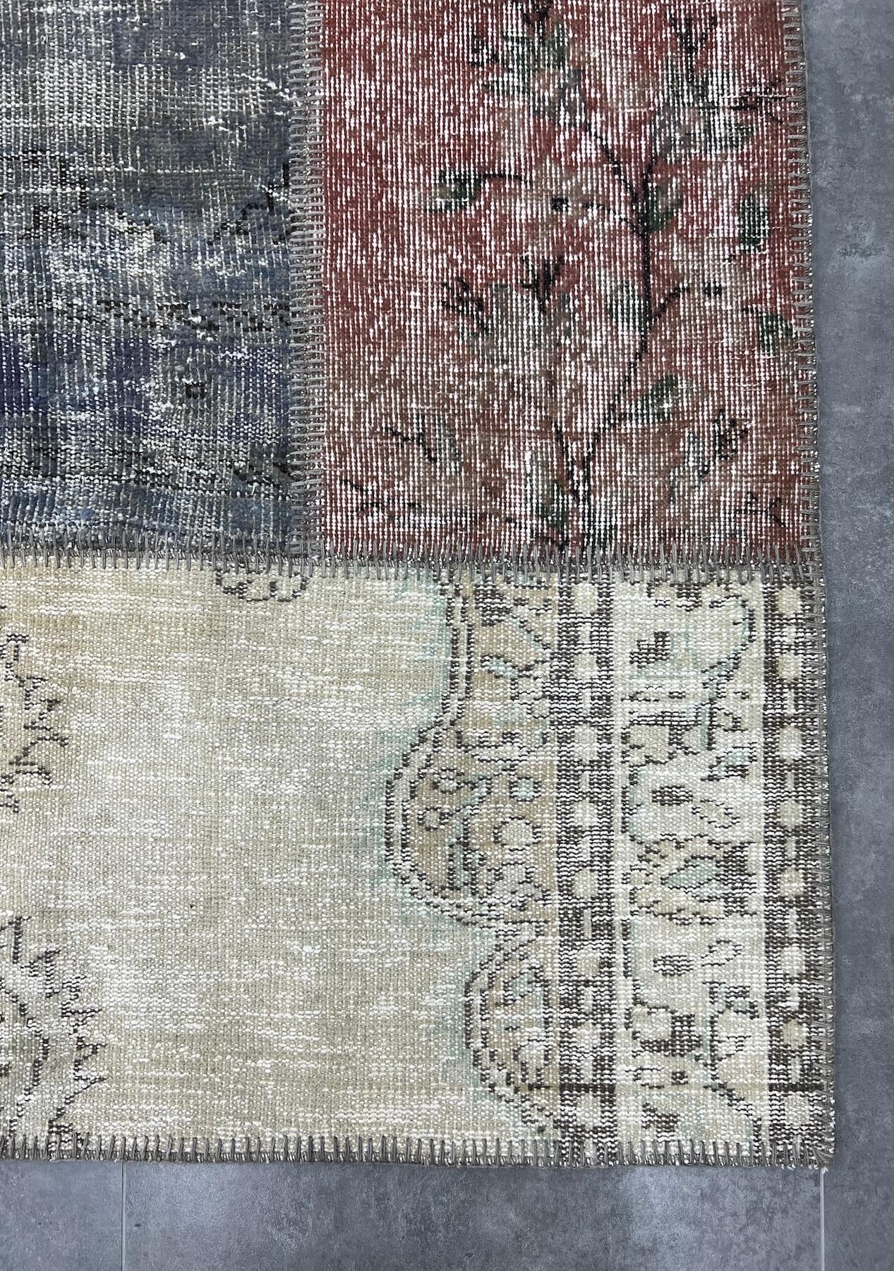 Anya - Vintage Multi Color Patchwork Rug - kudenrugs