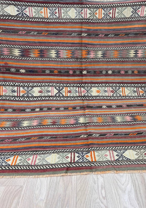 Arabella - Multi Color Turkish Kilim Rug - kudenrugs