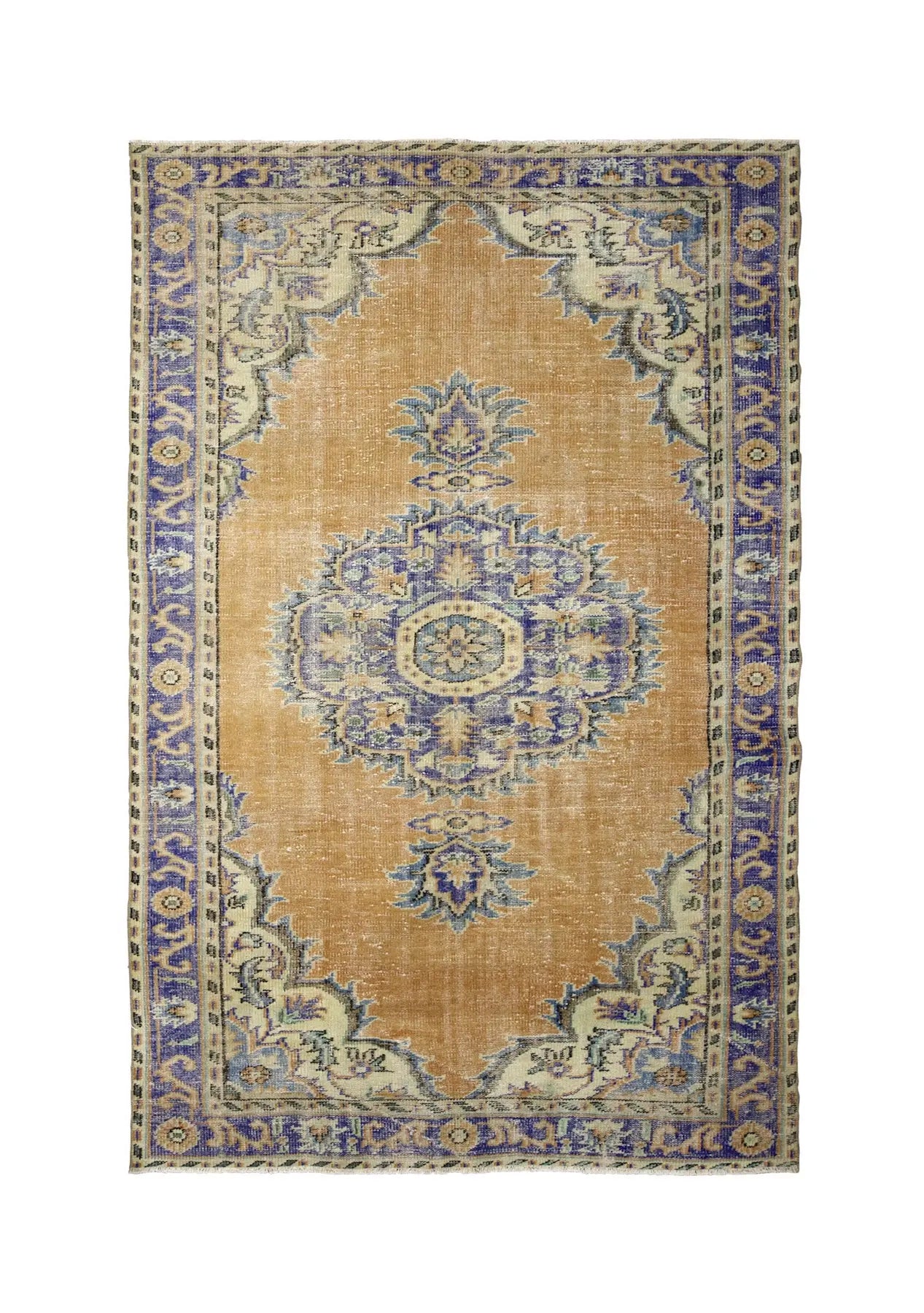 Ariyah - Vintage Orange Antique Washed Rug - kudenrugs