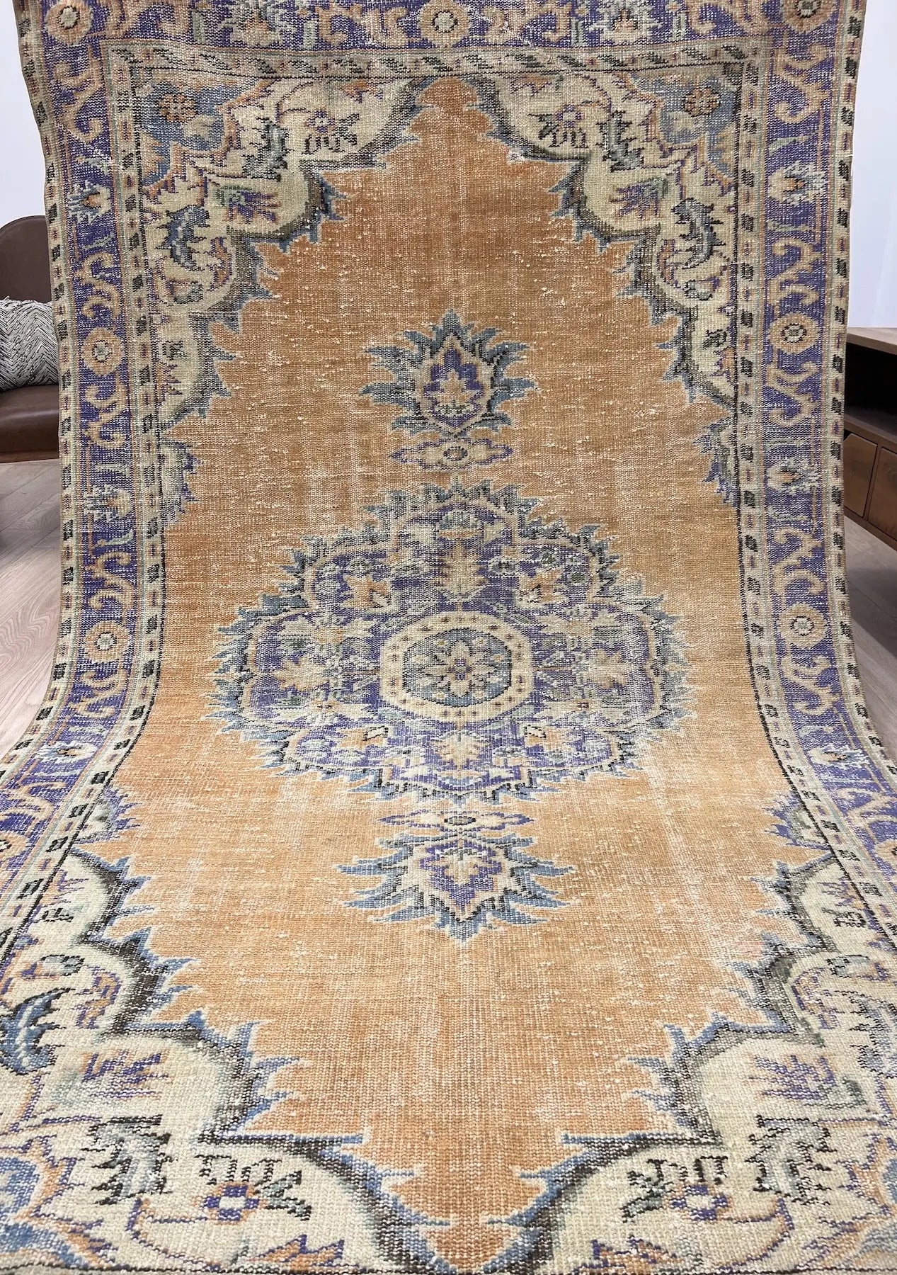 Ariyah - Vintage Orange Antique Washed Rug - kudenrugs