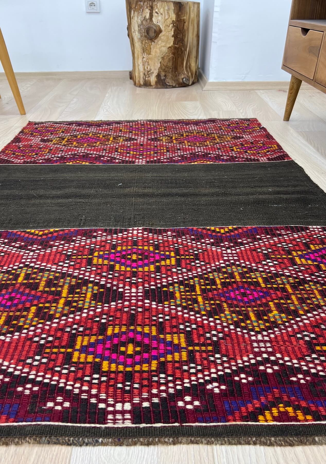 Ashanti - Red Turkish Kilim Rug - kudenrugs