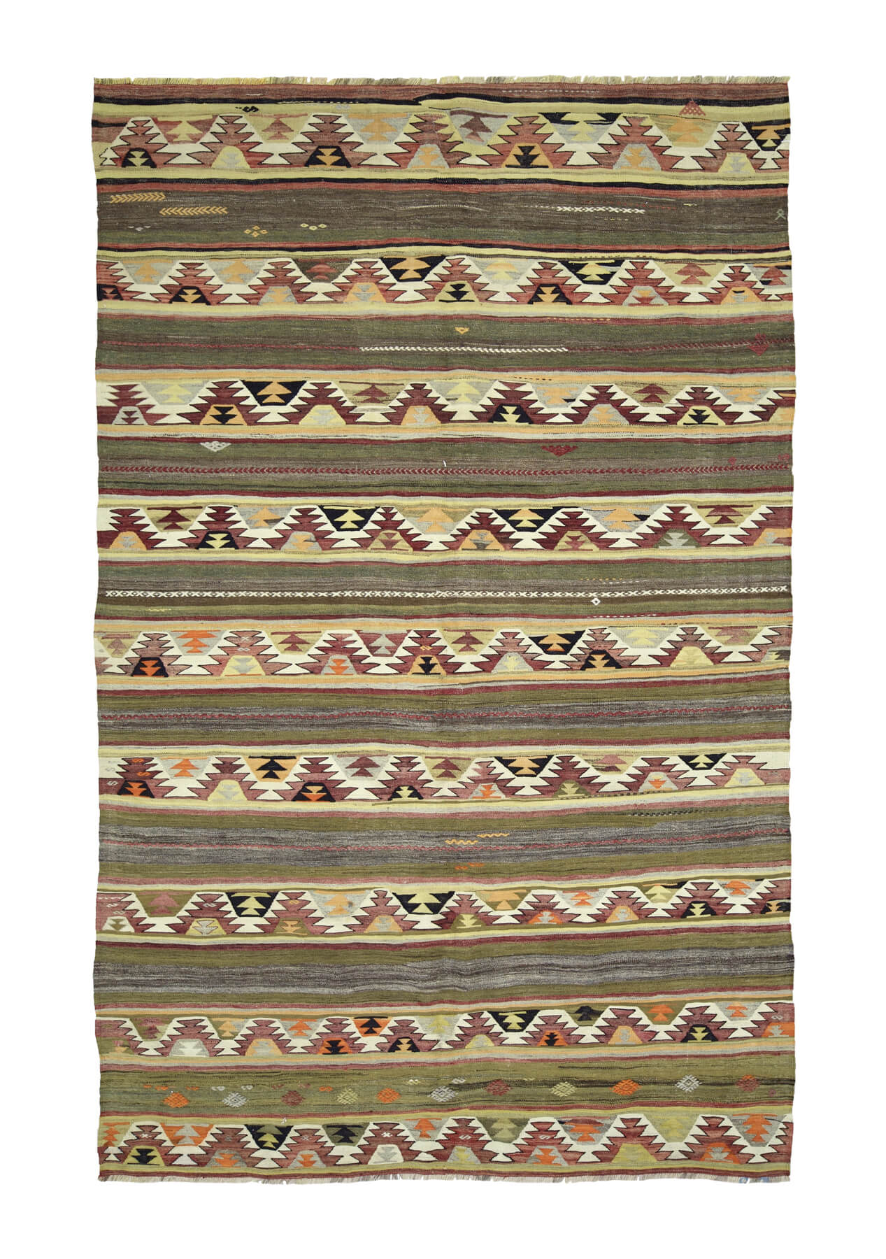 Audrina - Beige Turkish Kilim Rug - kudenrugs