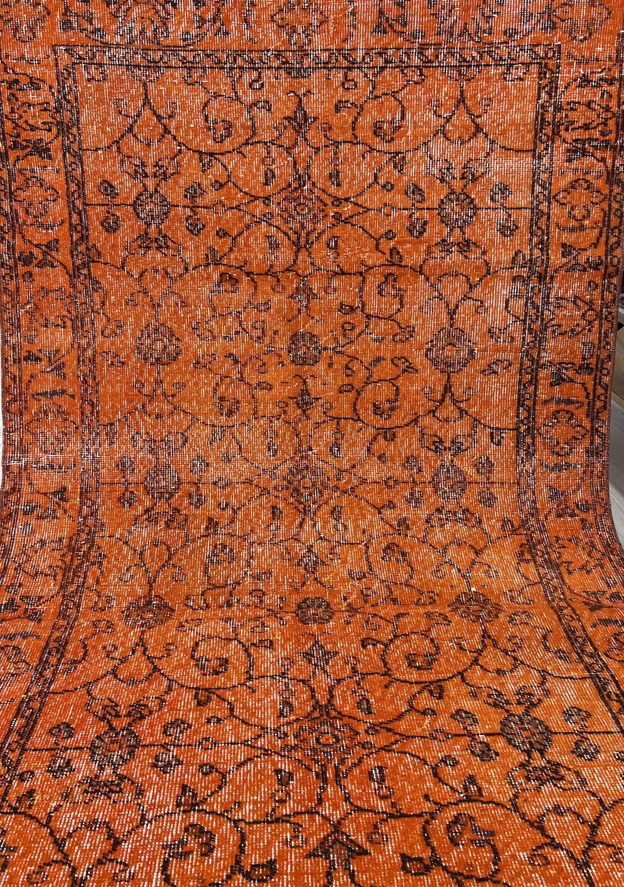 Aurelia - Vintage Orange Overdyed Rug - kudenrugs