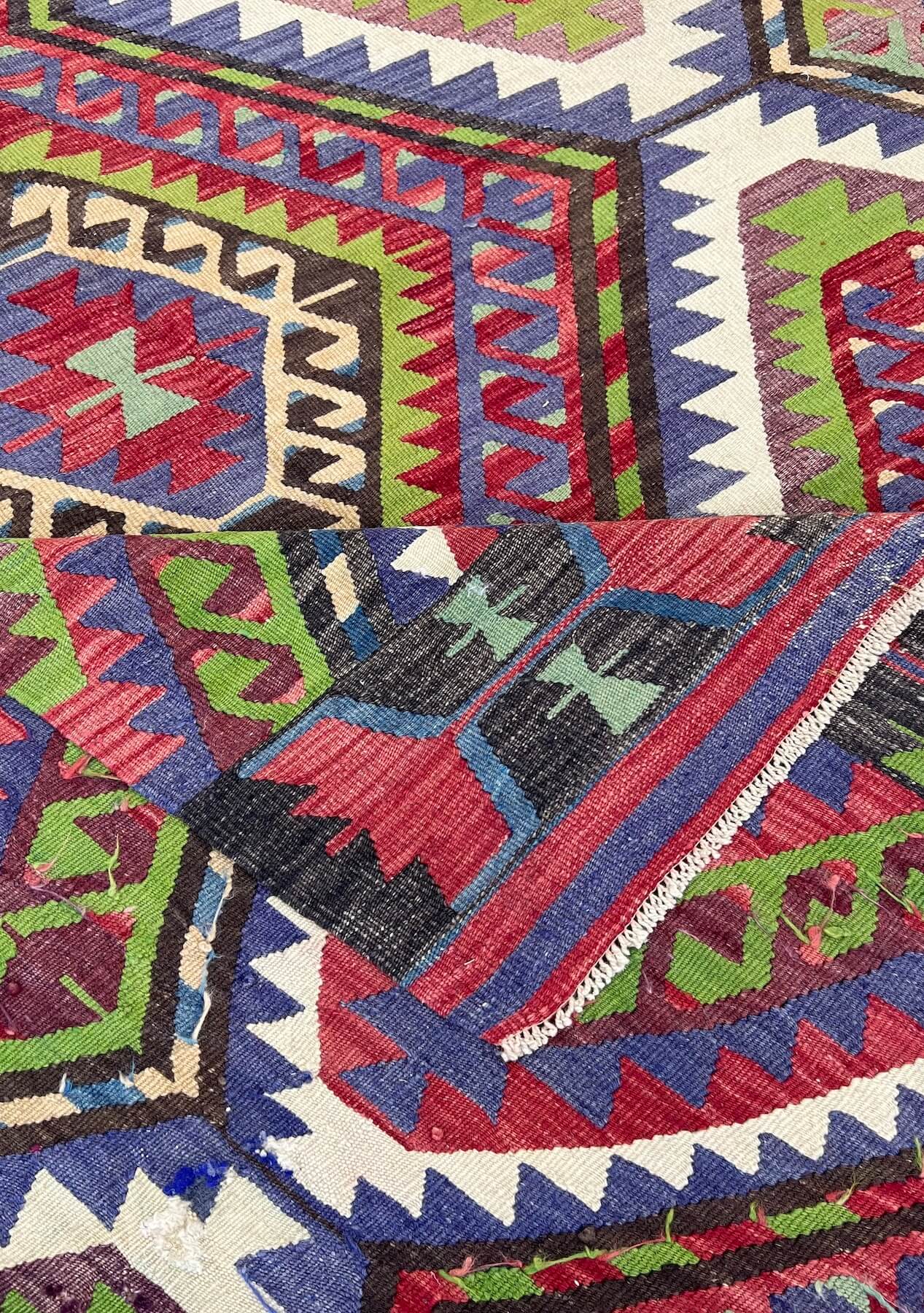 Ayanna - Multi Color Turkish Kilim Rug - kudenrugs