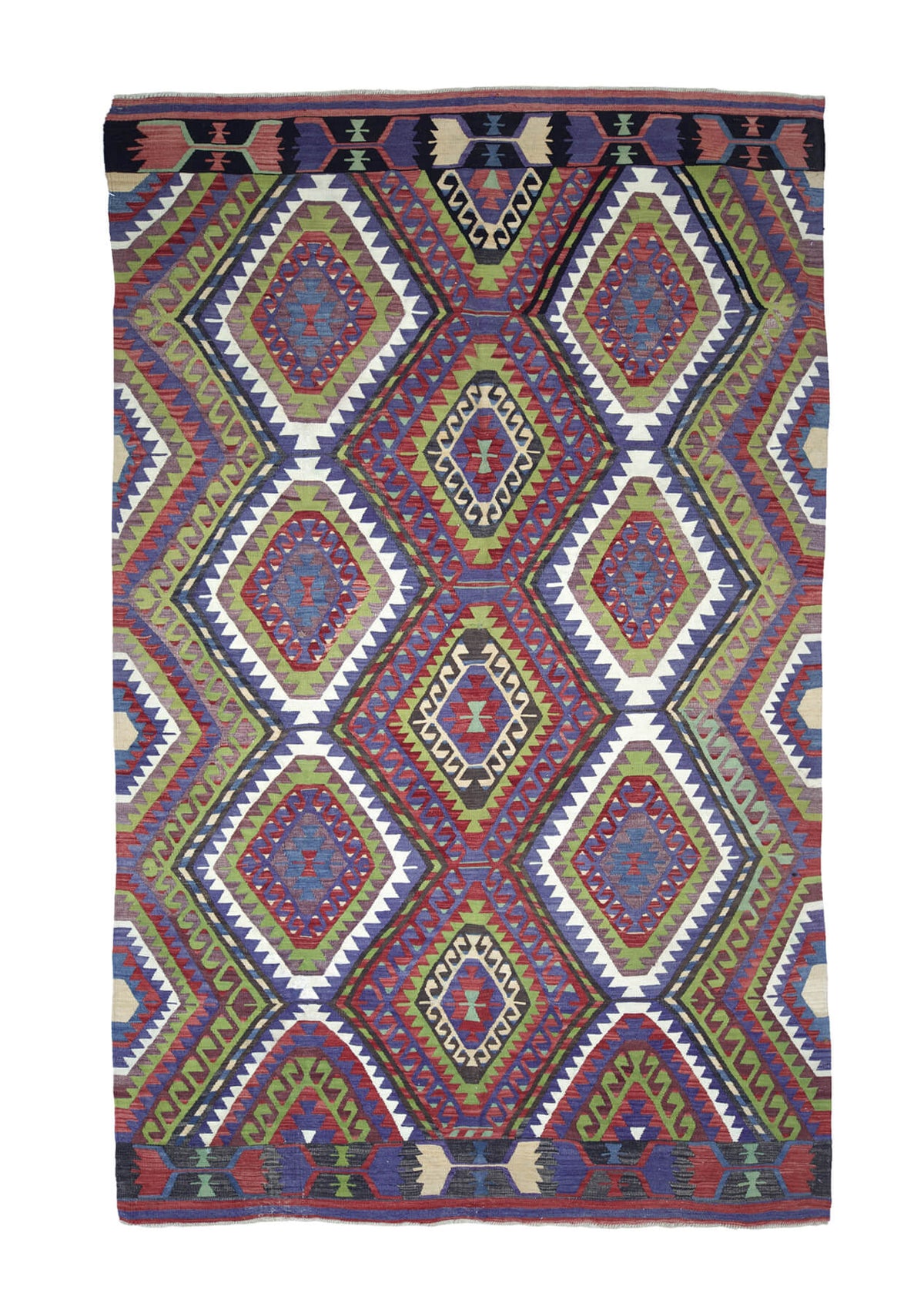 Ayanna - Multi Color Turkish Kilim Rug - kudenrugs