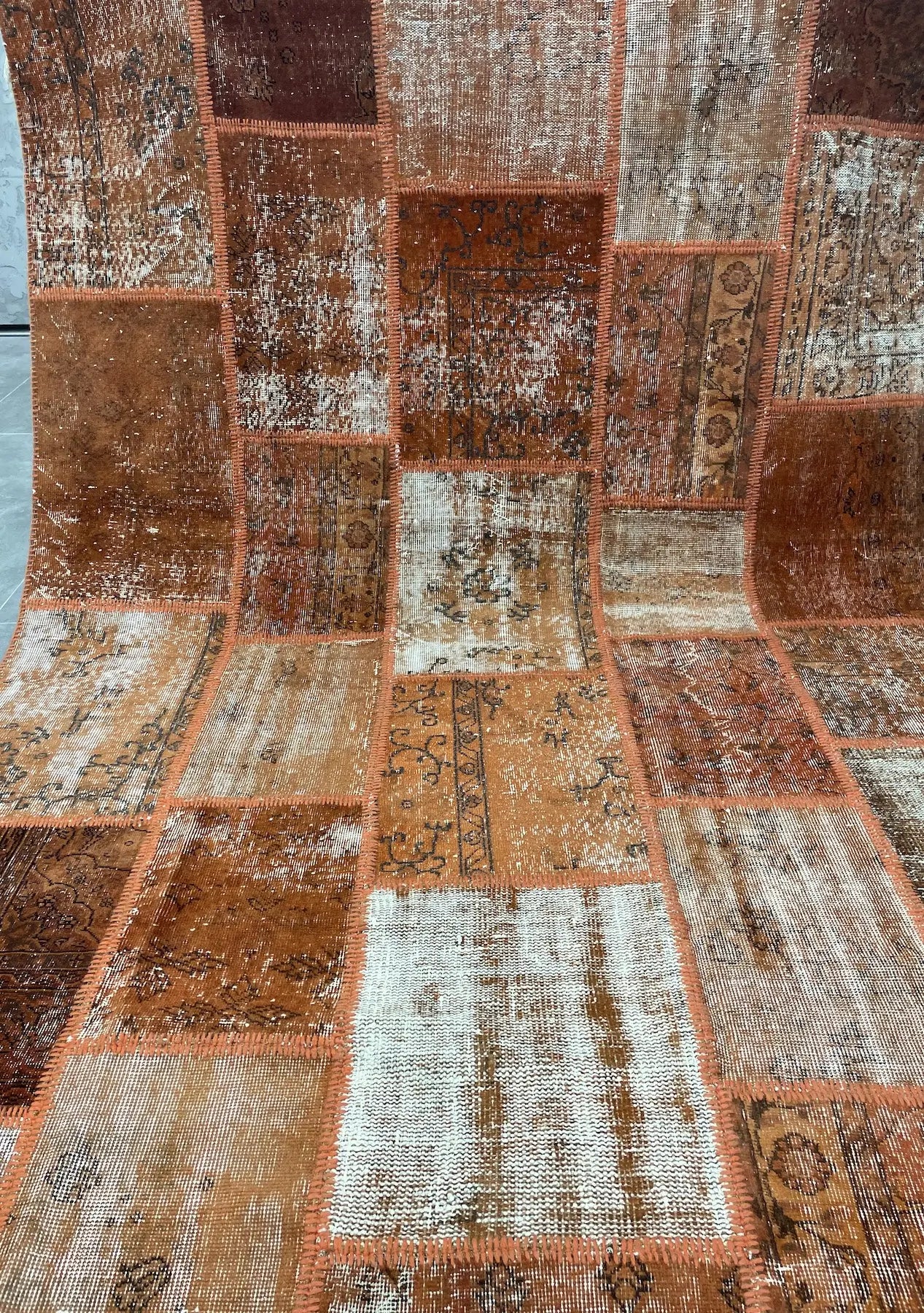 Baako - Vintage Orange Patchwork Rug - kudenrugs