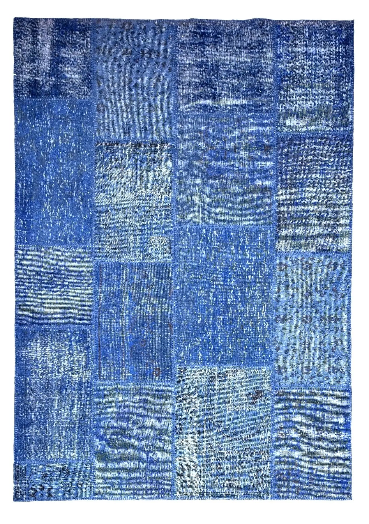 Baraball - Vintage Blue Patchwork Rug - kudenrugs