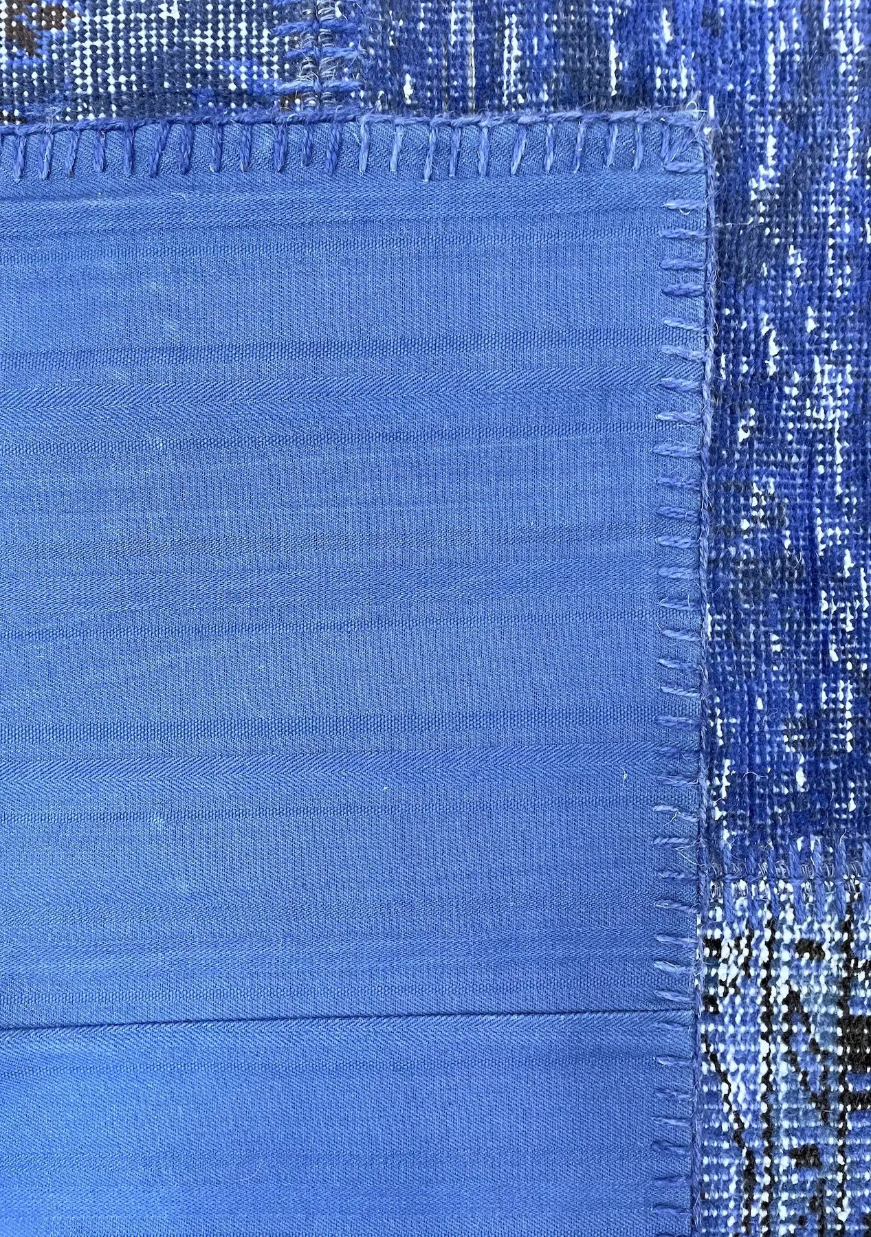 Baraball - Vintage Blue Patchwork Rug - kudenrugs