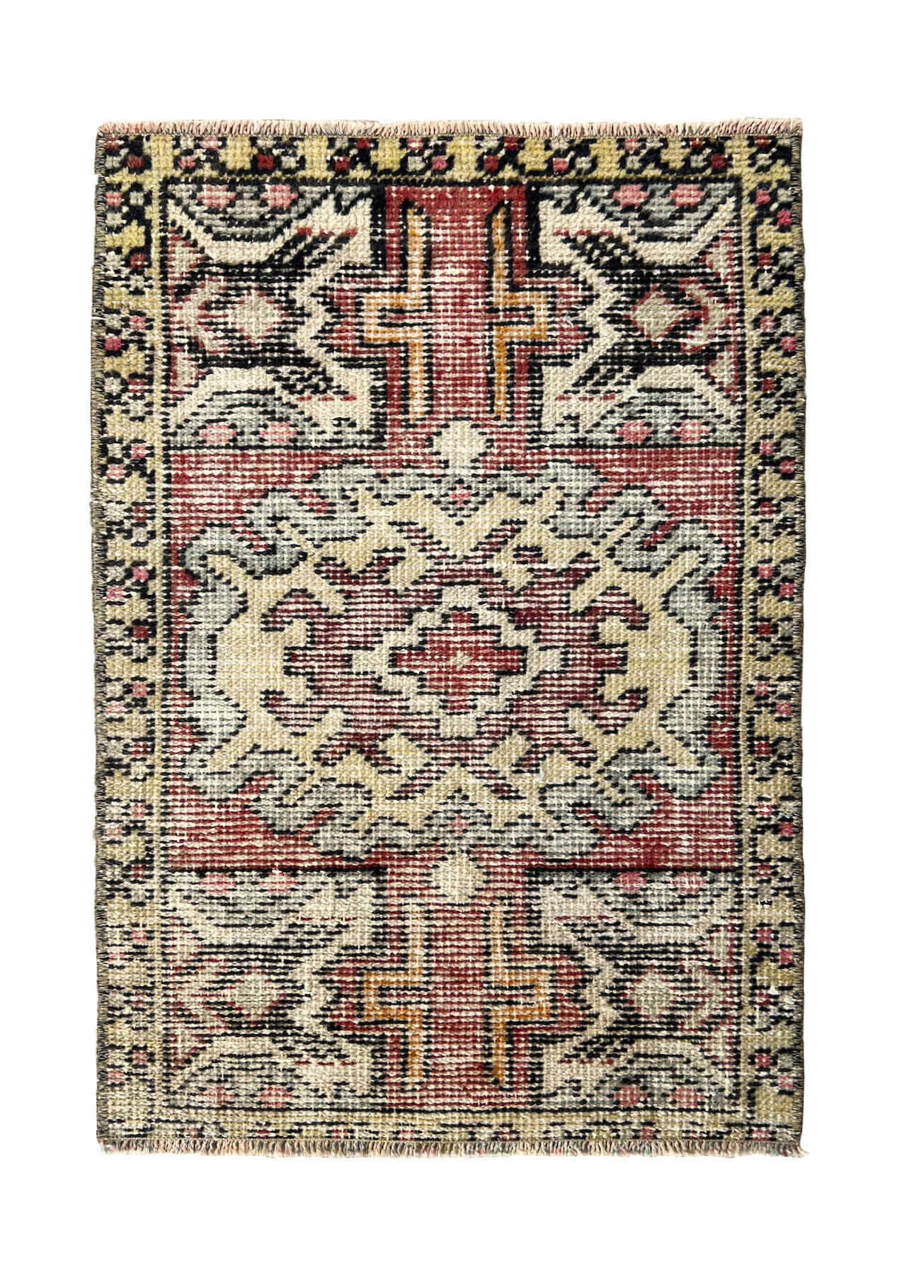 Bexley - Vintage Mini Red Area Rug - kudenrugs