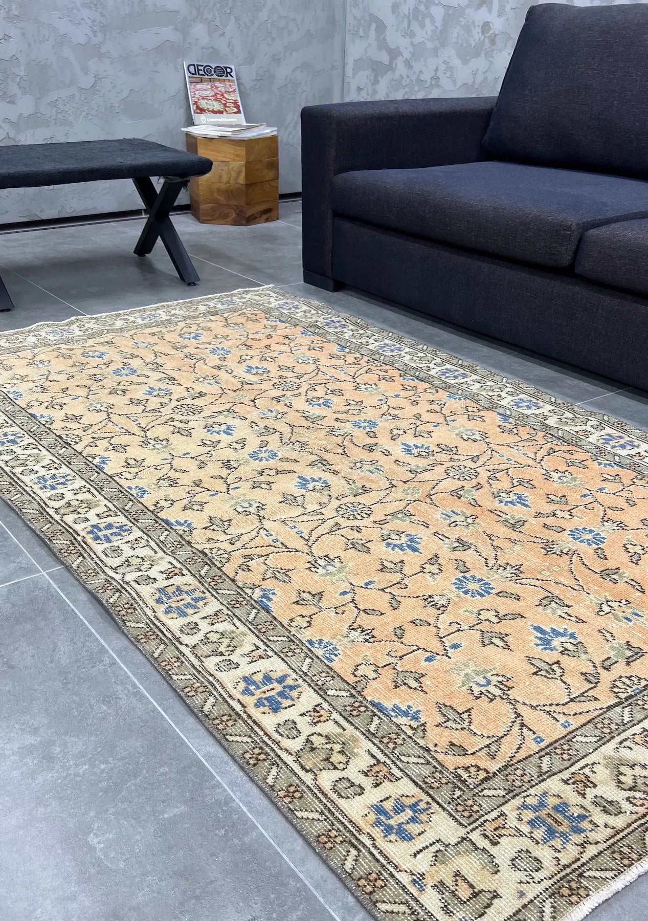 Blair - Vintage Orange Antique Washed Rug - kudenrugs