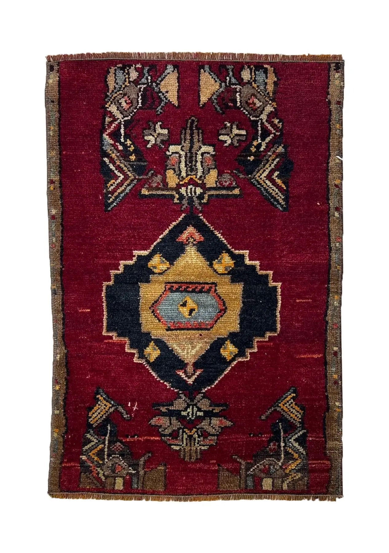 Bradie - Vintage Mini Red Area Rug - kudenrugs