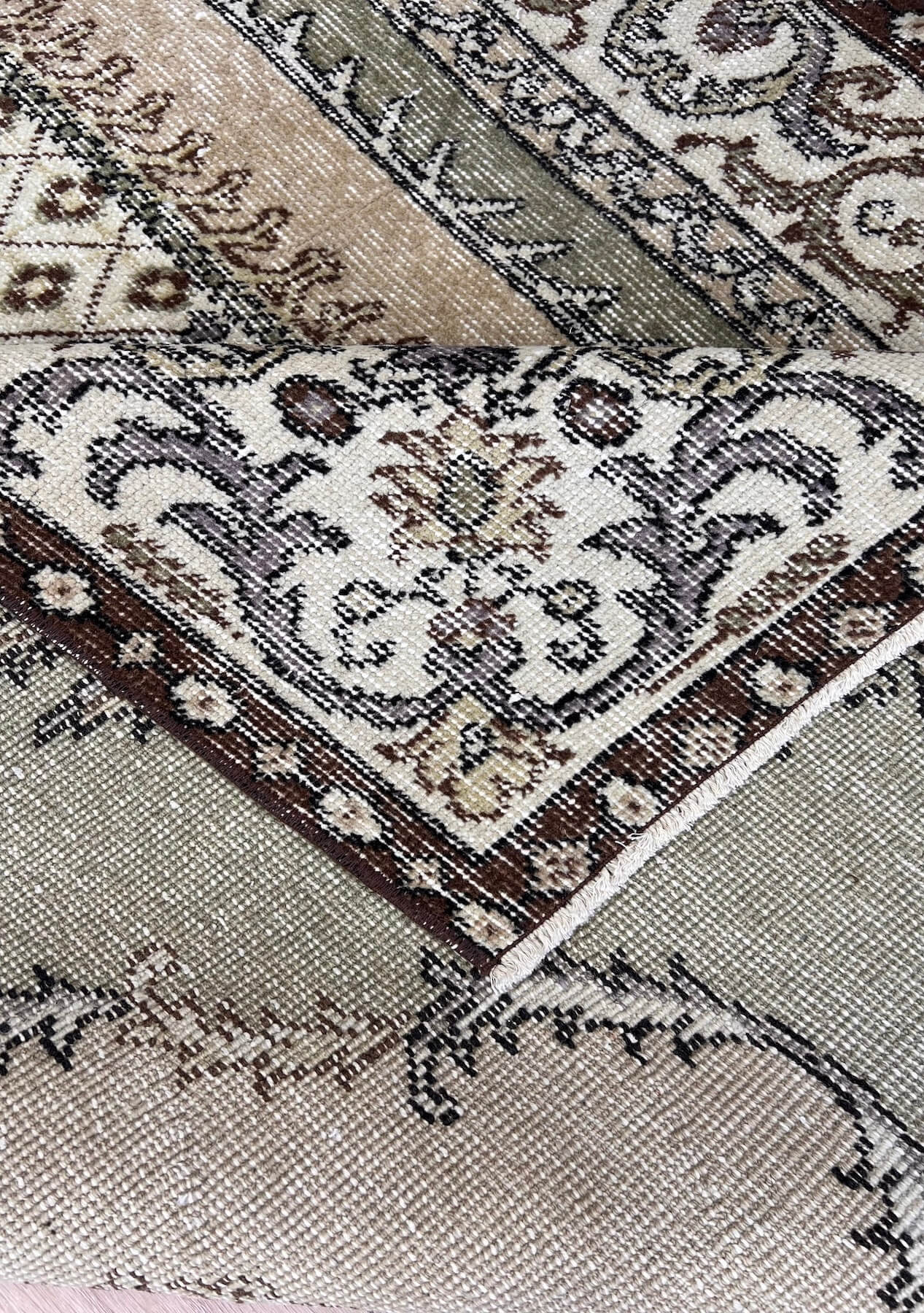 Bridget - Vintage Green Overdyed Rug - kudenrugs