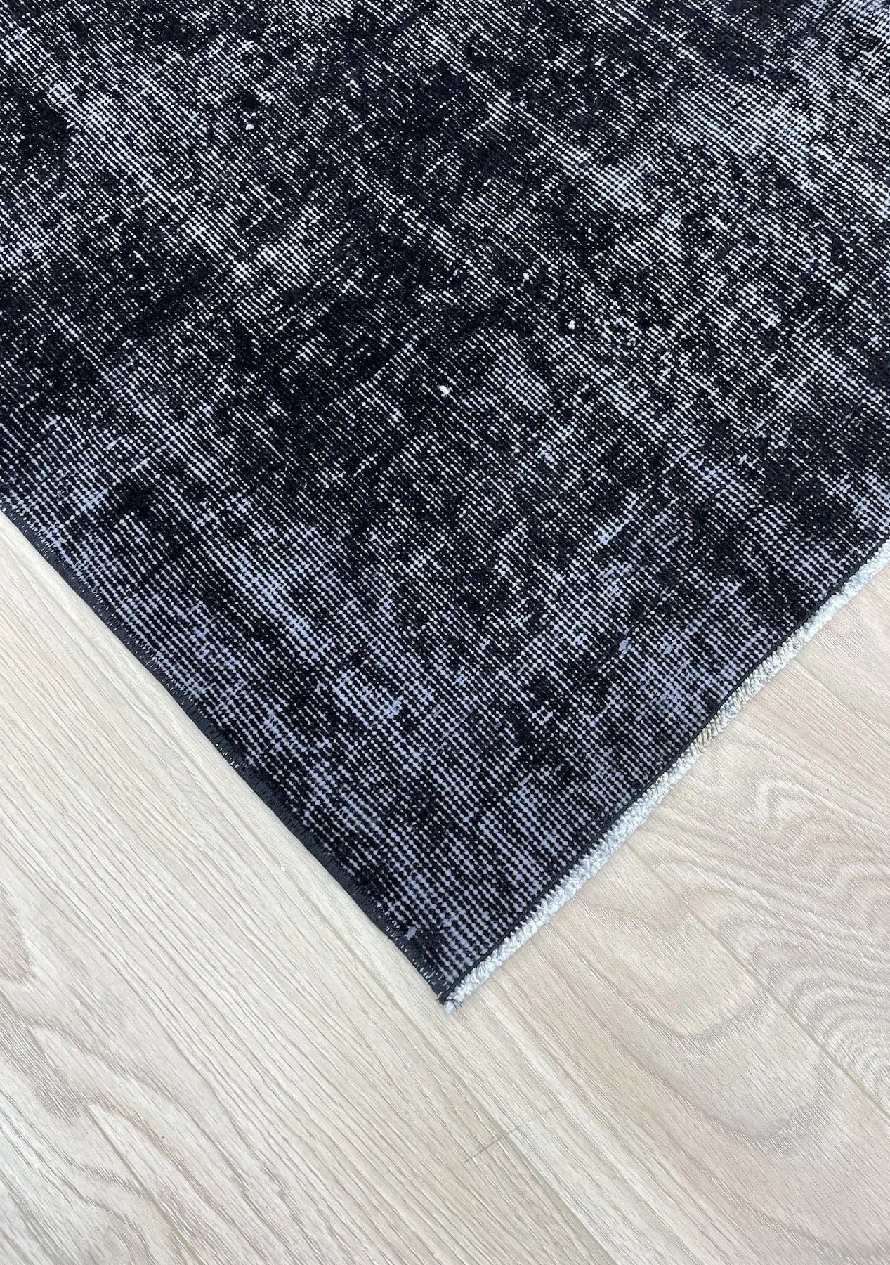 Caitlyn - Vintage Black Overdyed Rug - kudenrugs