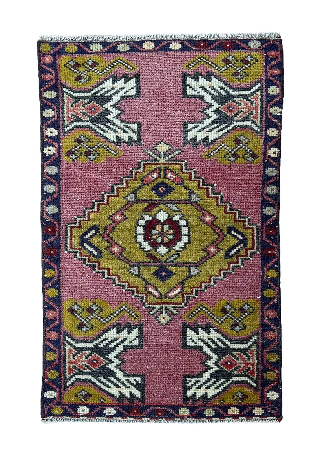 Calathea - Vintage Mini Pink Area Rug - kudenrugs