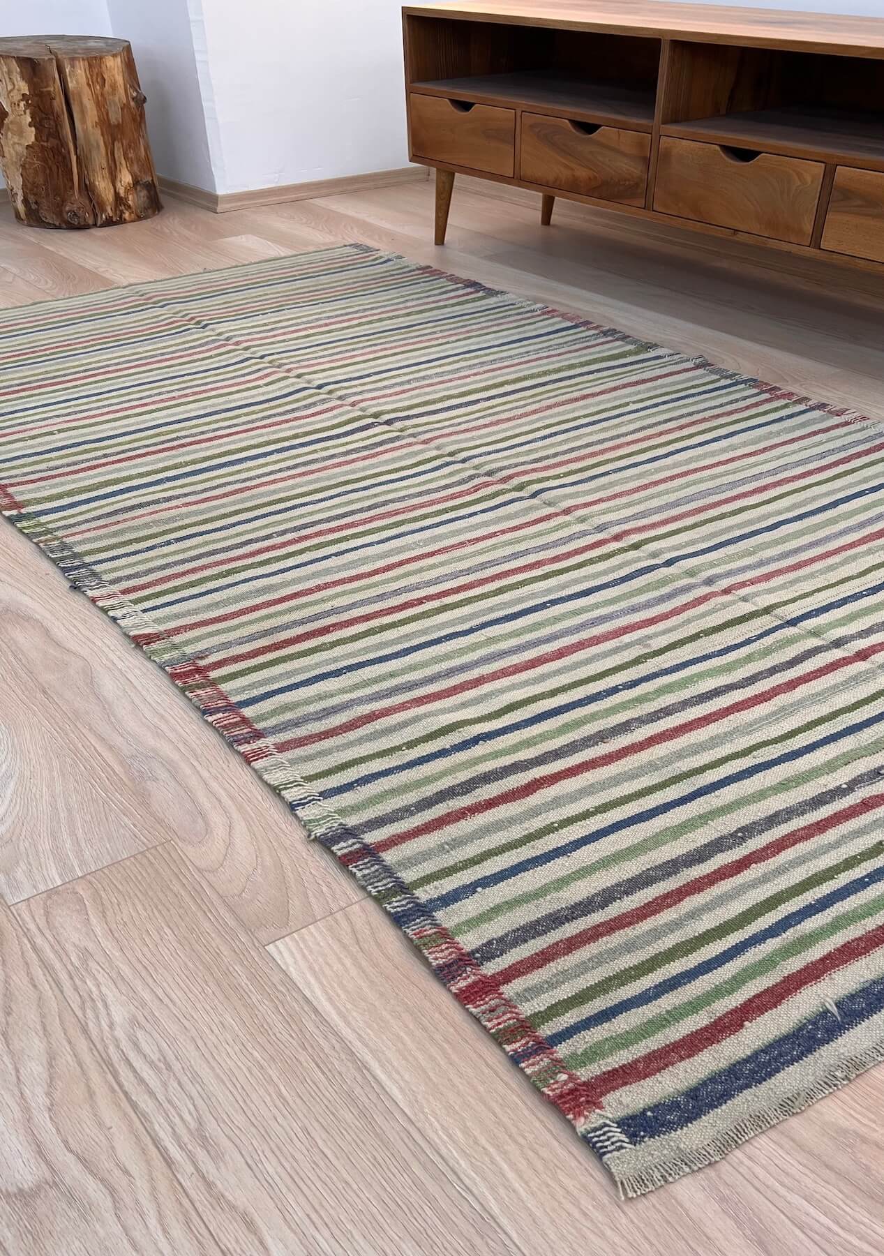 Carolina - Multi Color Turkish Kilim Rug - kudenrugs