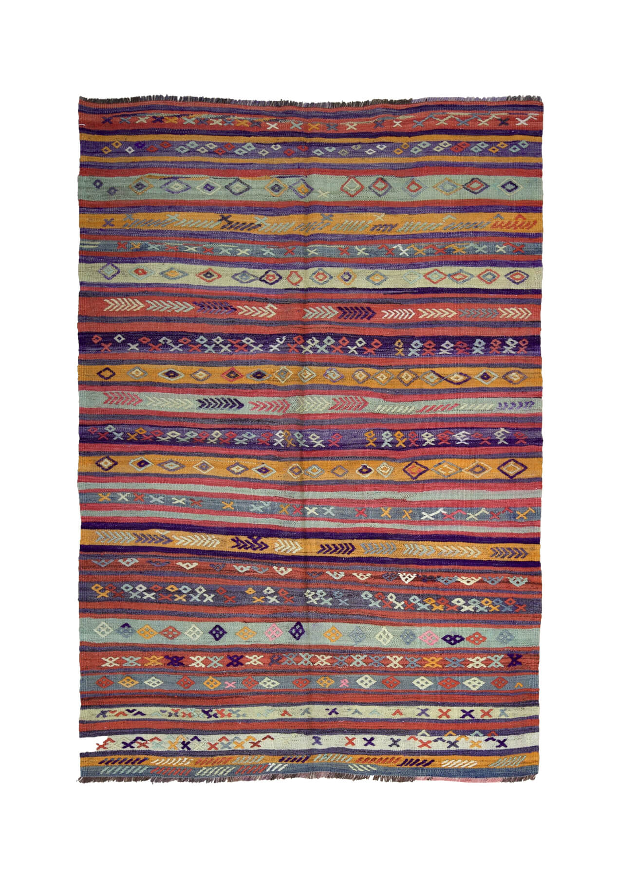 Cecelia - Multi Color Turkish Kilim Rug - kudenrugs