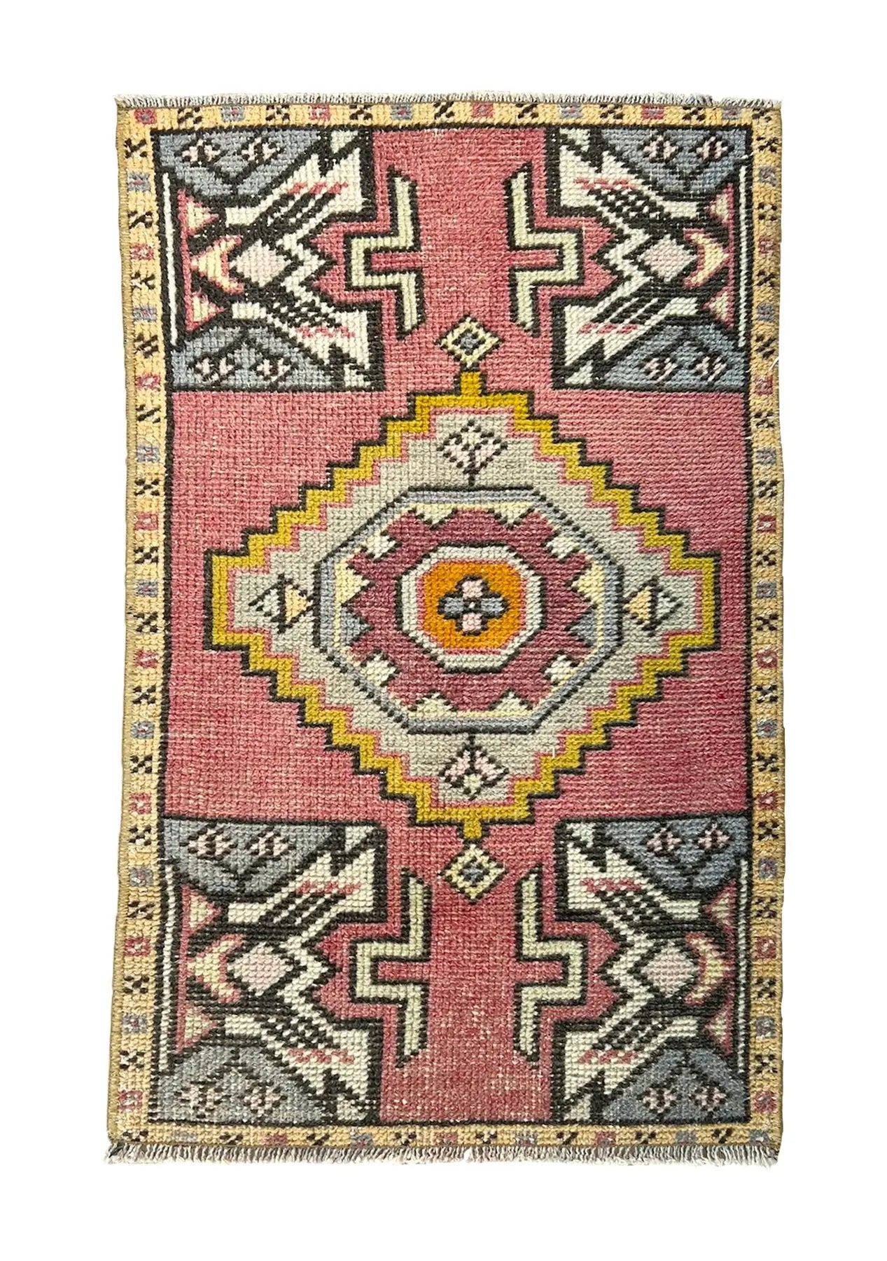 Cerys - Vintage Mini Pink Area Rug - kudenrugs