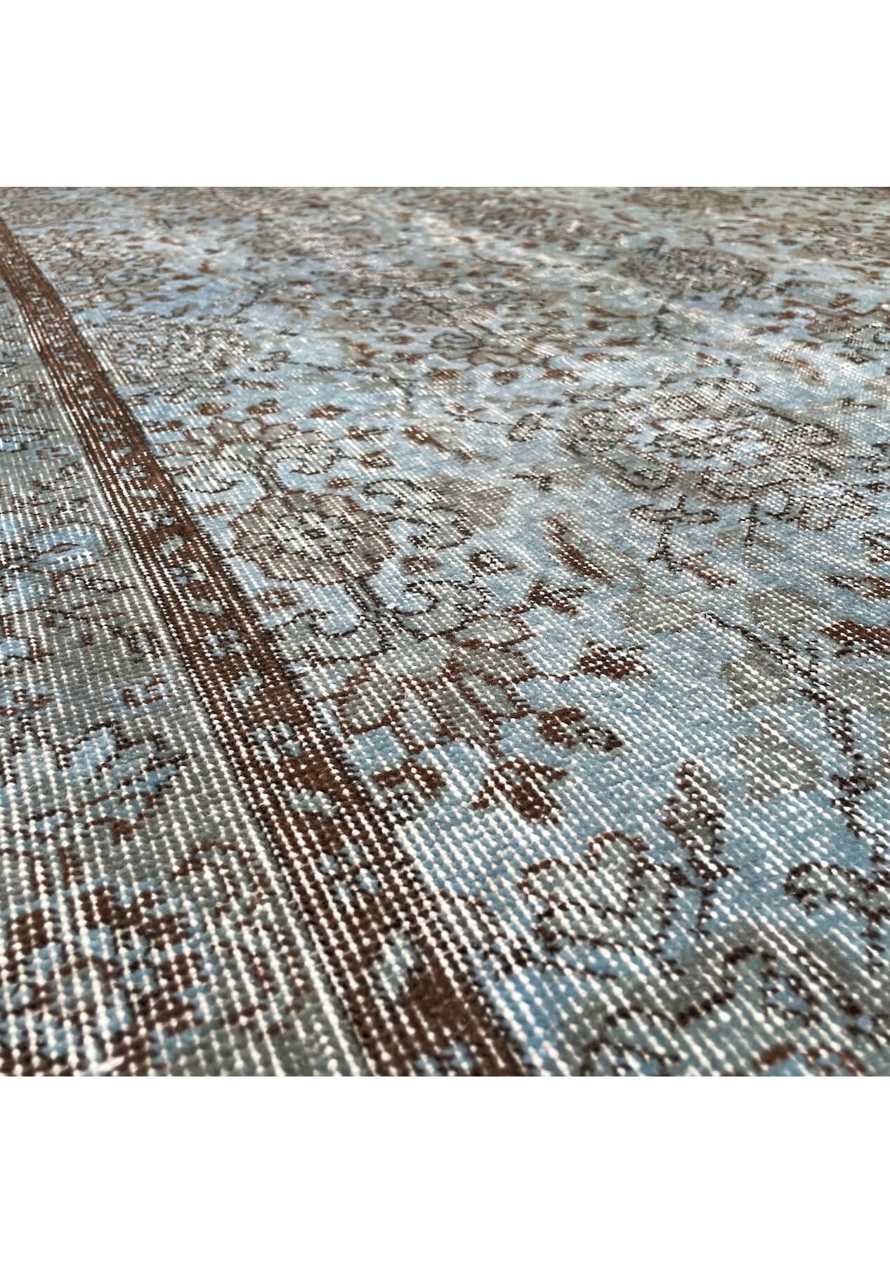 Charli - Vintage Blue Overdyed Rug - kudenrugs