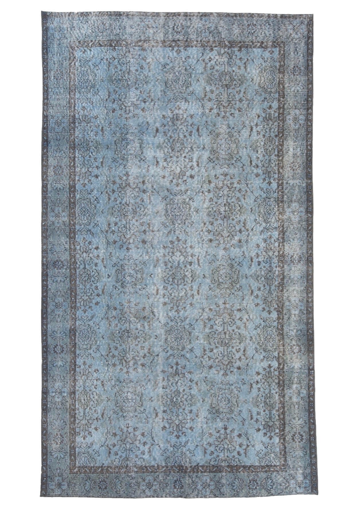 Charli - Vintage Blue Overdyed Rug - kudenrugs