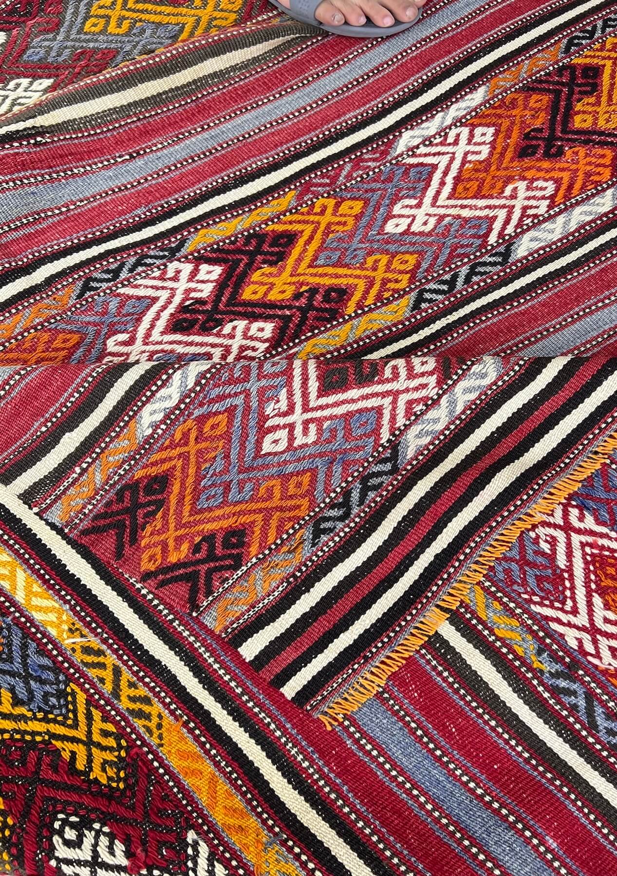 Chasity - Multi Color Turkish Kilim Rug - kudenrugs