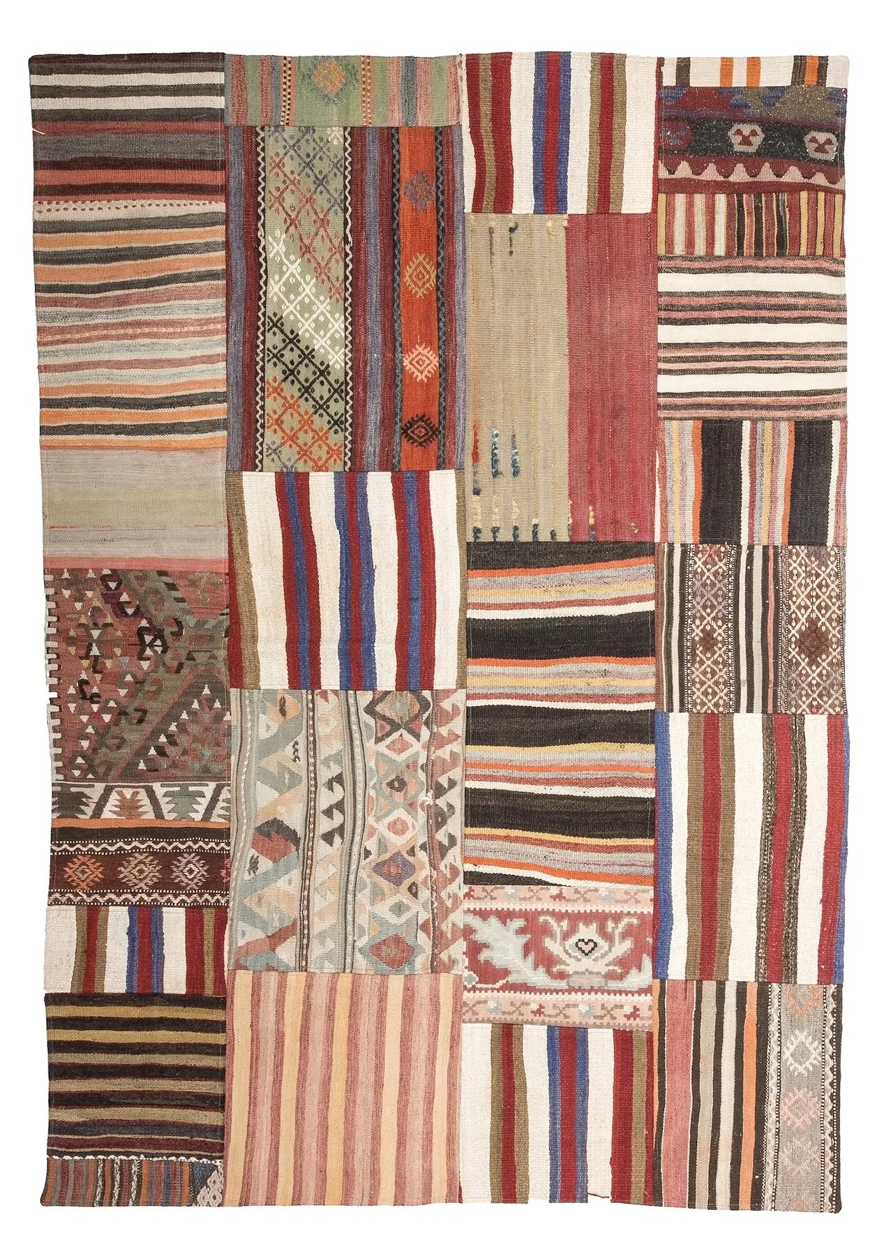 6' x 8' Vintage Turkish Patchwork Rug - Cilia | Kuden Rugs