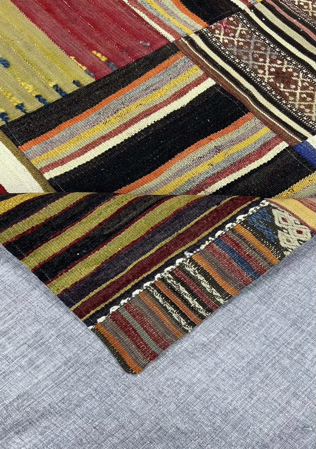 Cilia - Vintage Turkish Patchwork Rug - kudenrugs