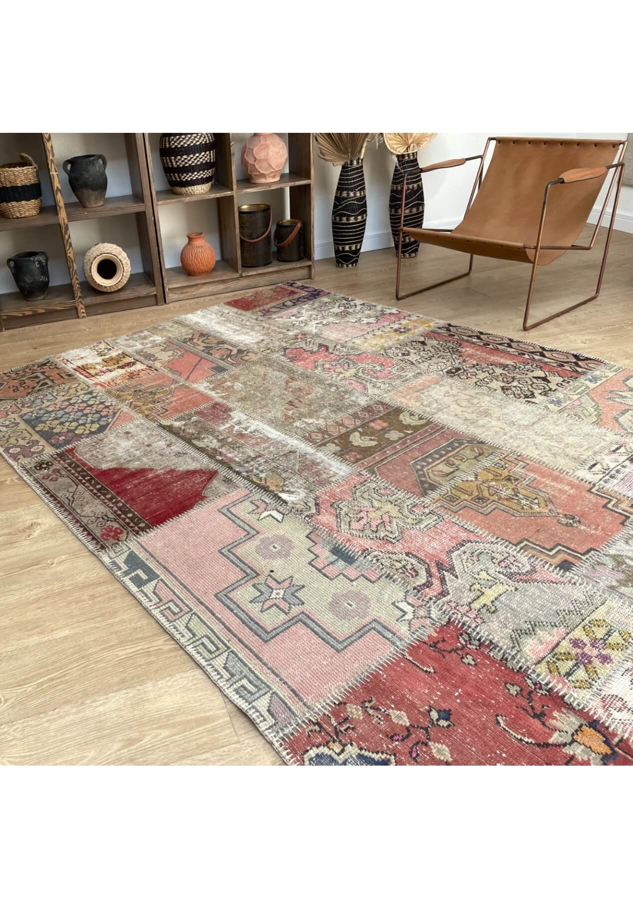 Colette - Vintage Turkish Patchwork Rug - kudenrugs