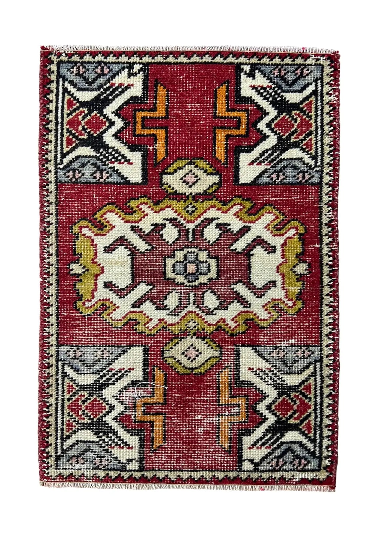 Danielan - Vintage Mini Red Area Rug - kudenrugs