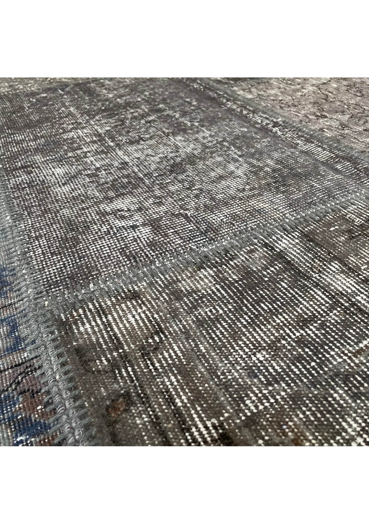Darlence - Vintage Gray Patchwork Rug - kudenrugs